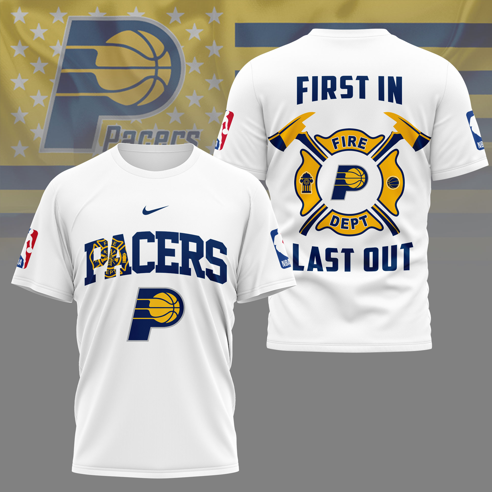 Indiana Pacers | Premium NBA Fire Dept 3D Shirt TD