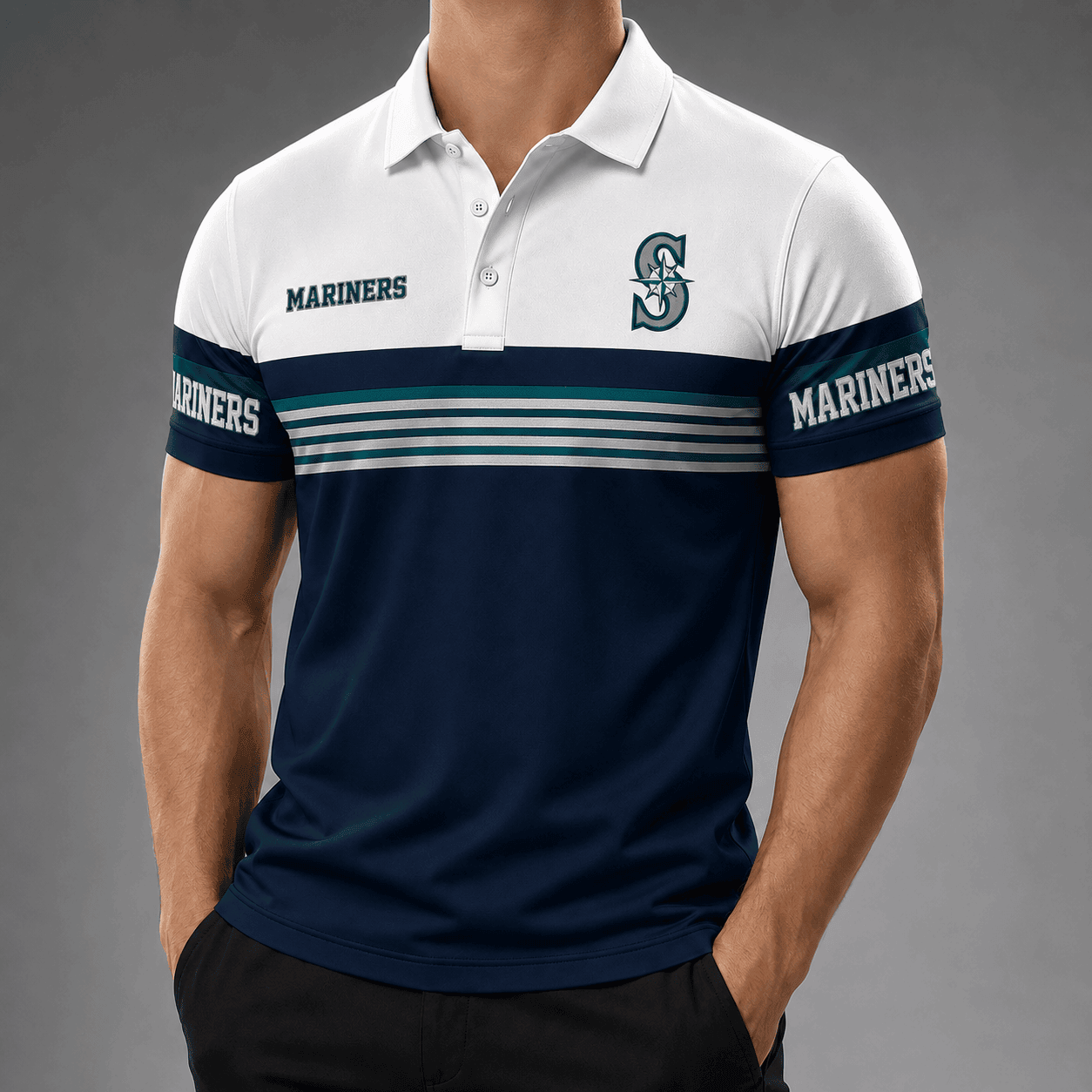 Seattle Mariners | Premium MLB Personalized Men's Polo Shirt