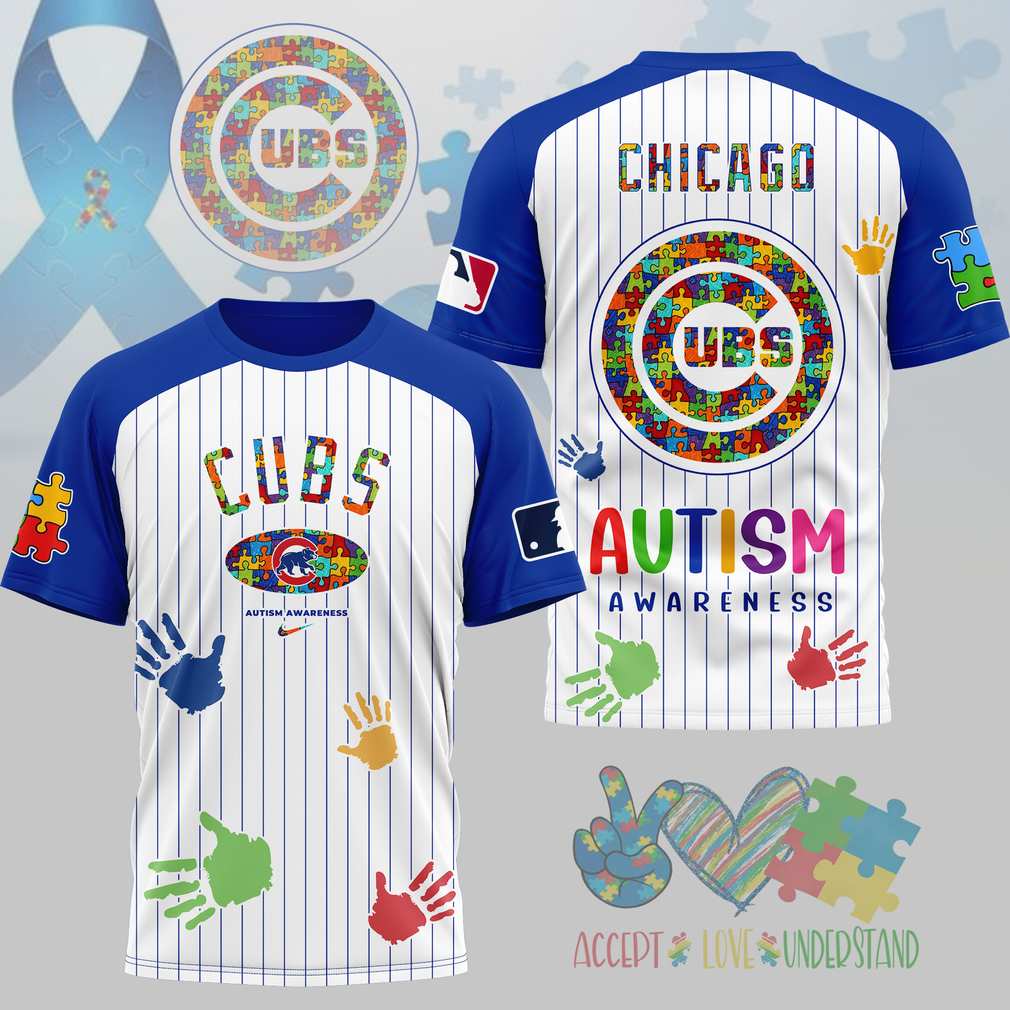 Chicago Cubs | Premium MLB Autism Support 3D Shirt NY