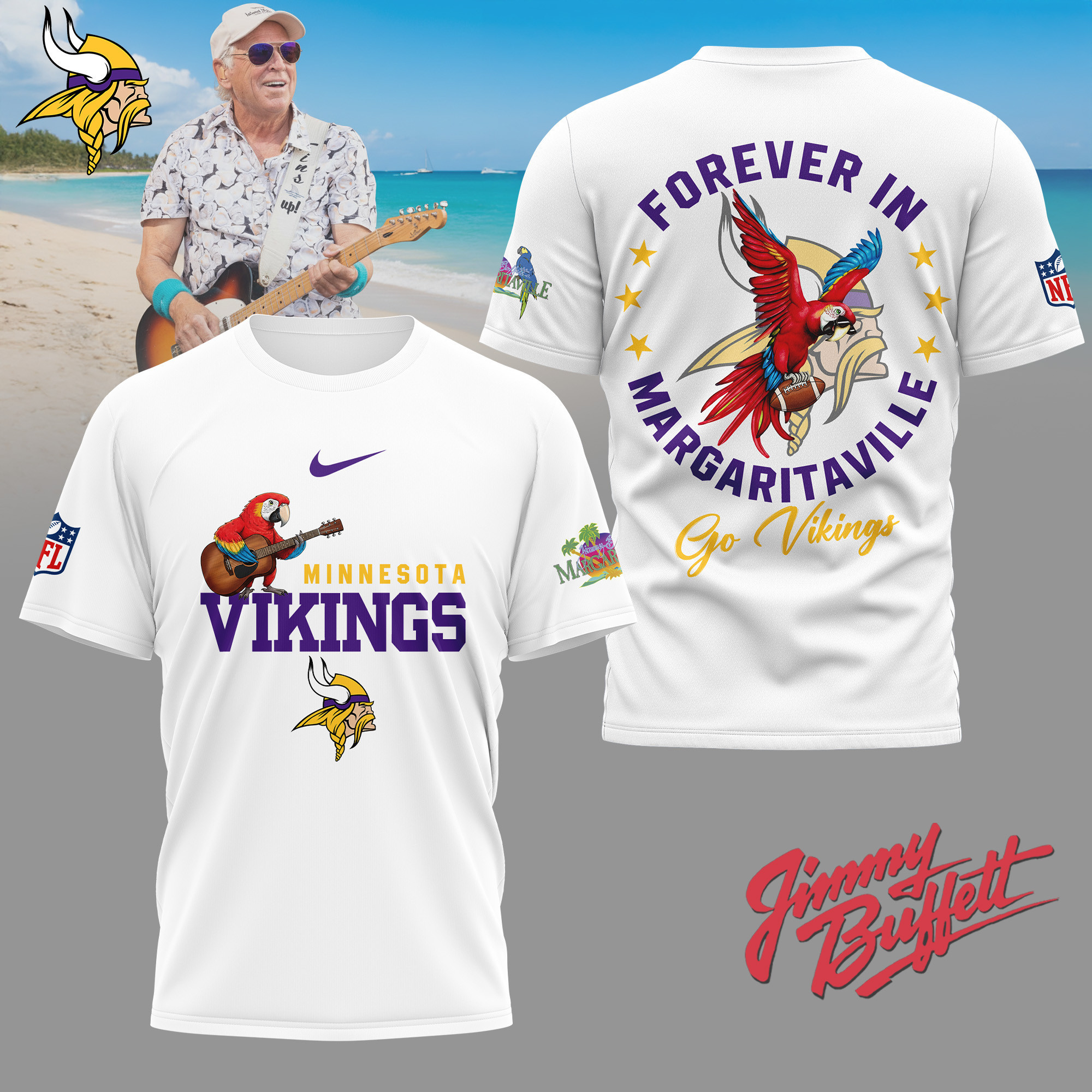 Minnesota Vikings | Premium NFL Forever in Margaritaville 3D Shirt NY