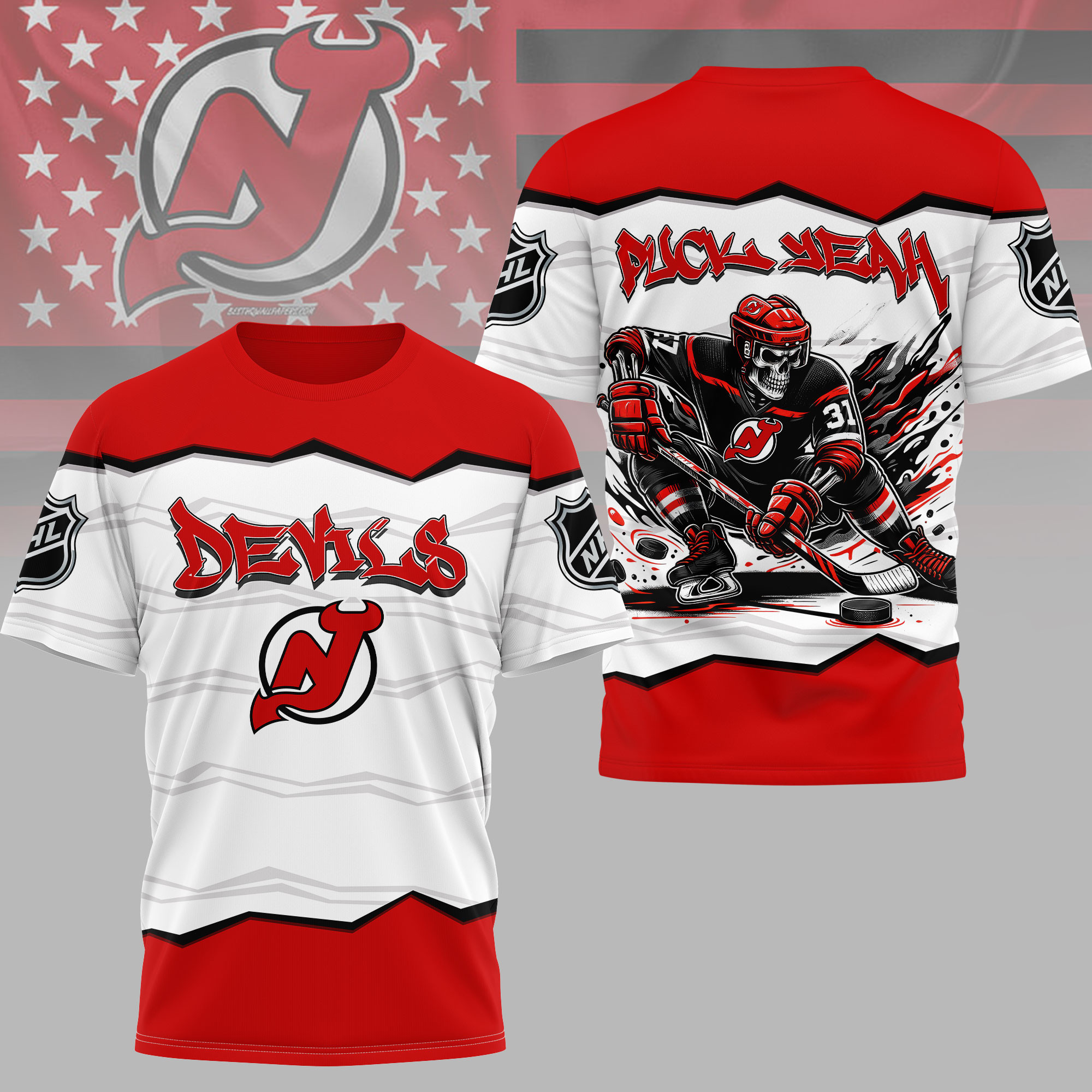New Jersey Devils | Premium NHL Puck Yeah 3D Shirt HY