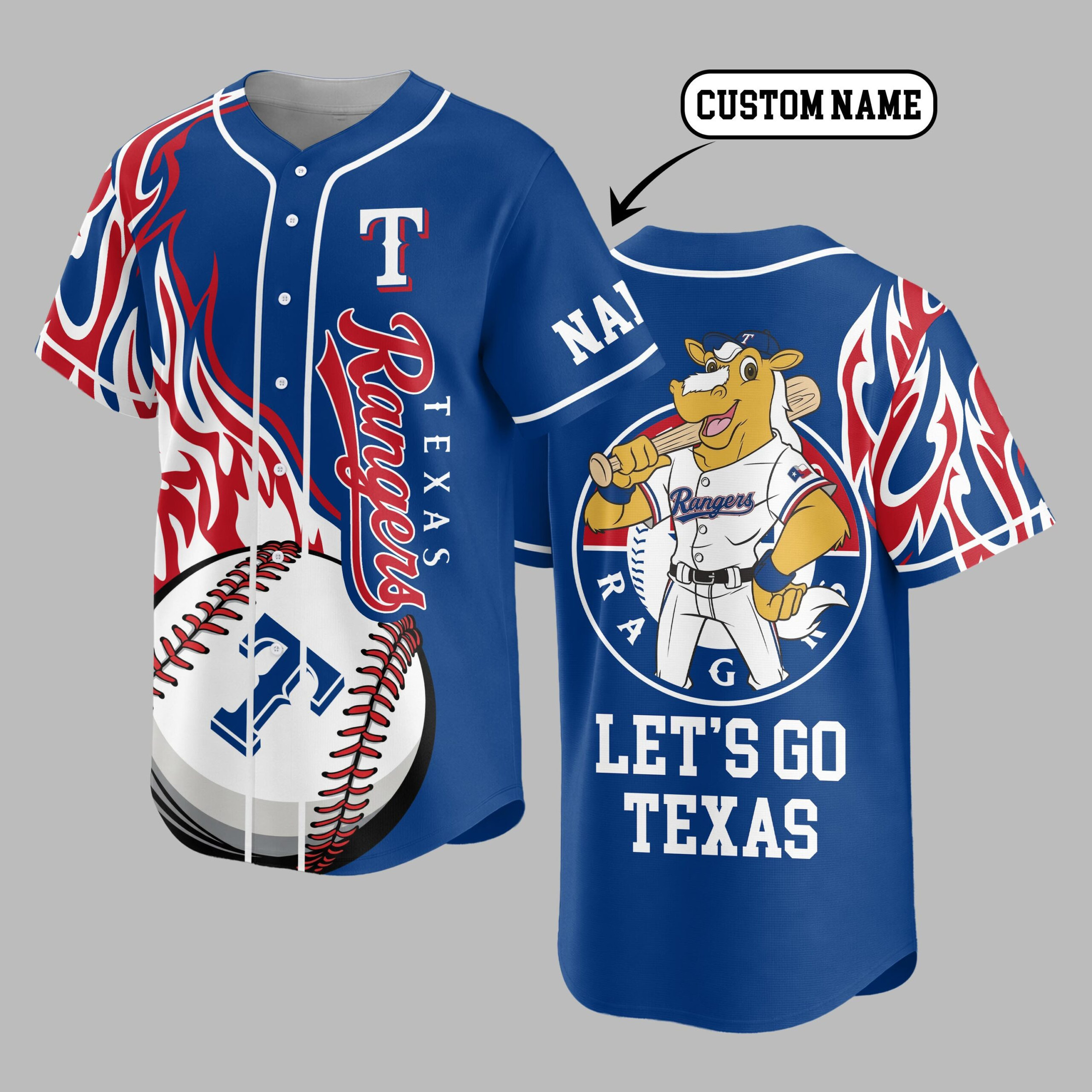 Texas Rangers | Premium MLB Flame Spirit Baseball Jersey