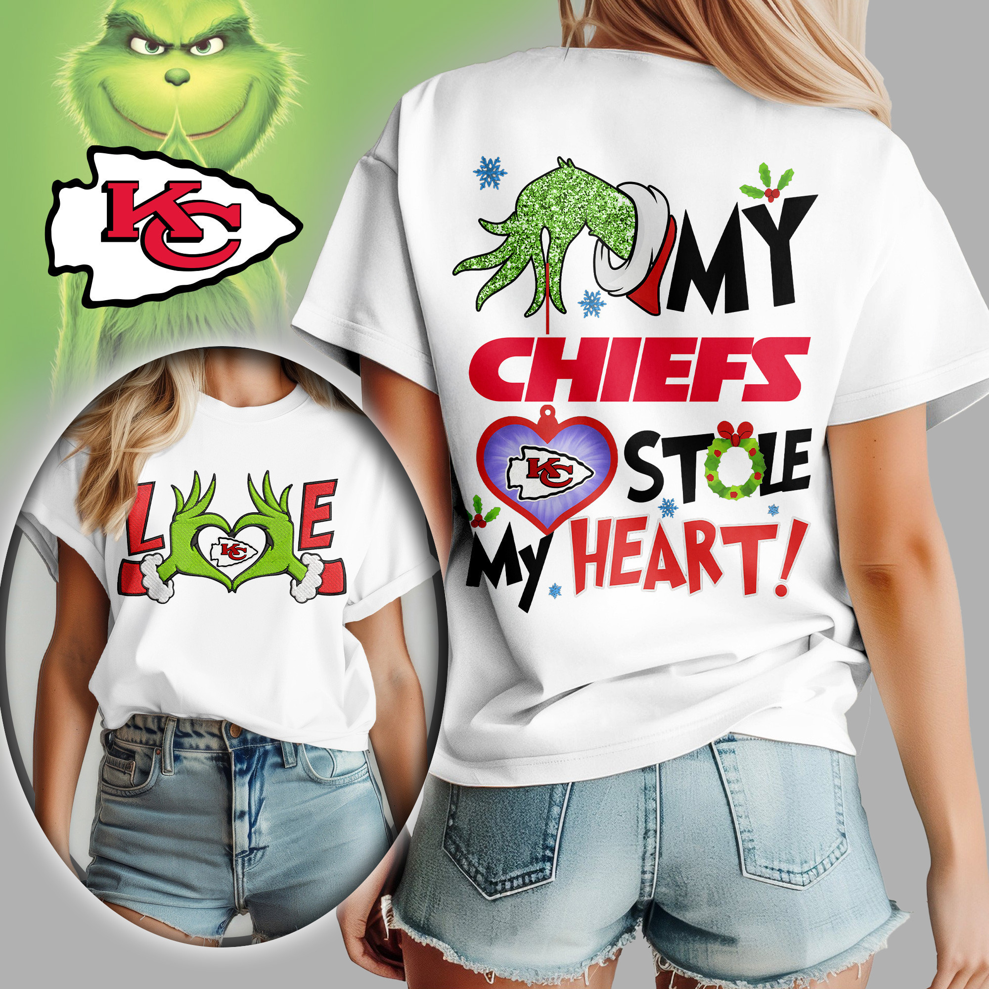 Kansas City Chiefs | Premium NFL Grinch Women's Shirt TD