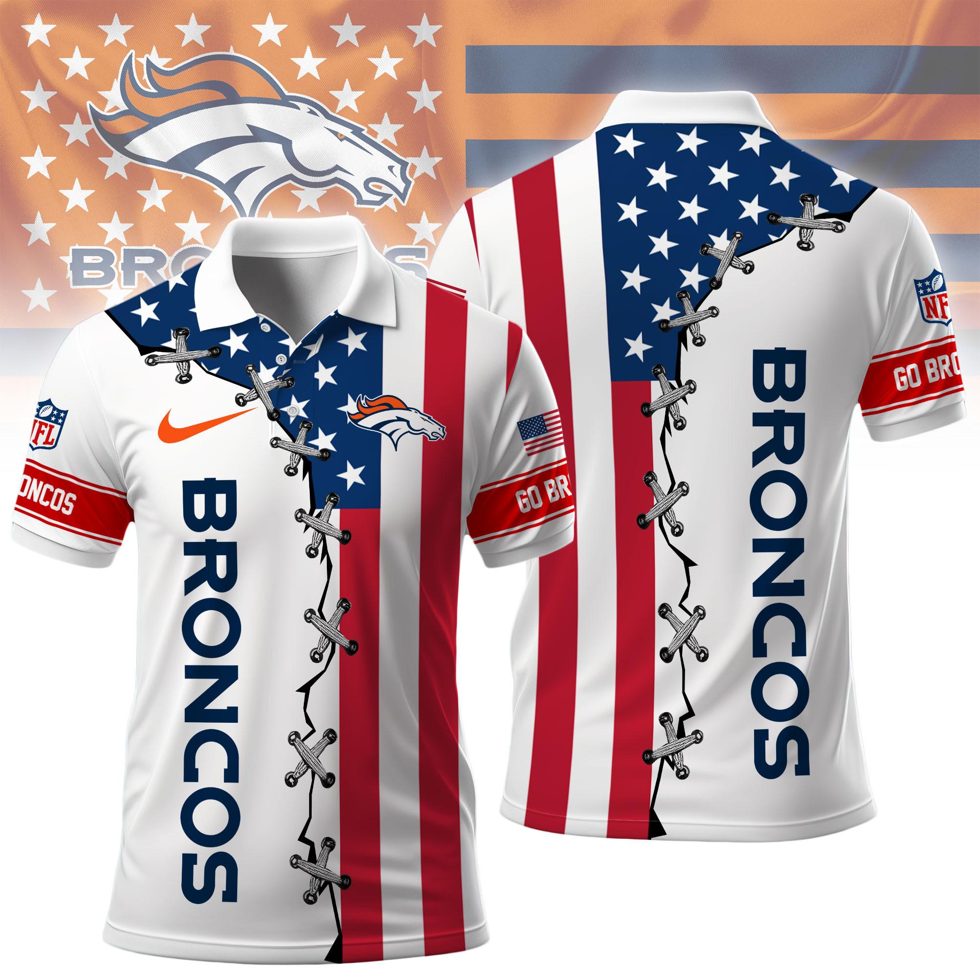 Denver Broncos | Premium NFL Freedom American Polo NY