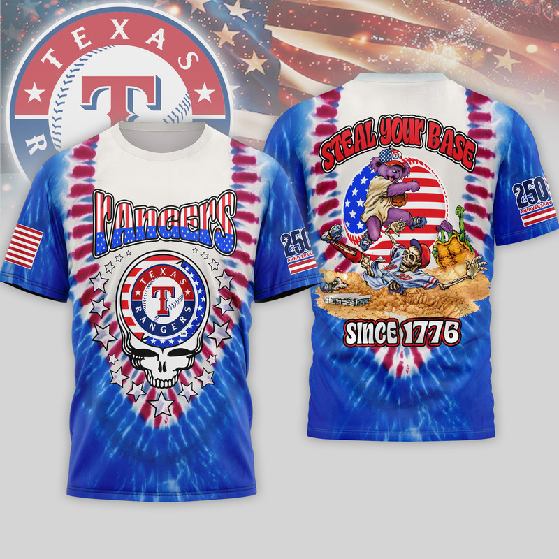 Texas Rangers | Premium MLB Grateful Dead 250 Years Of America 3D Shirt HY
