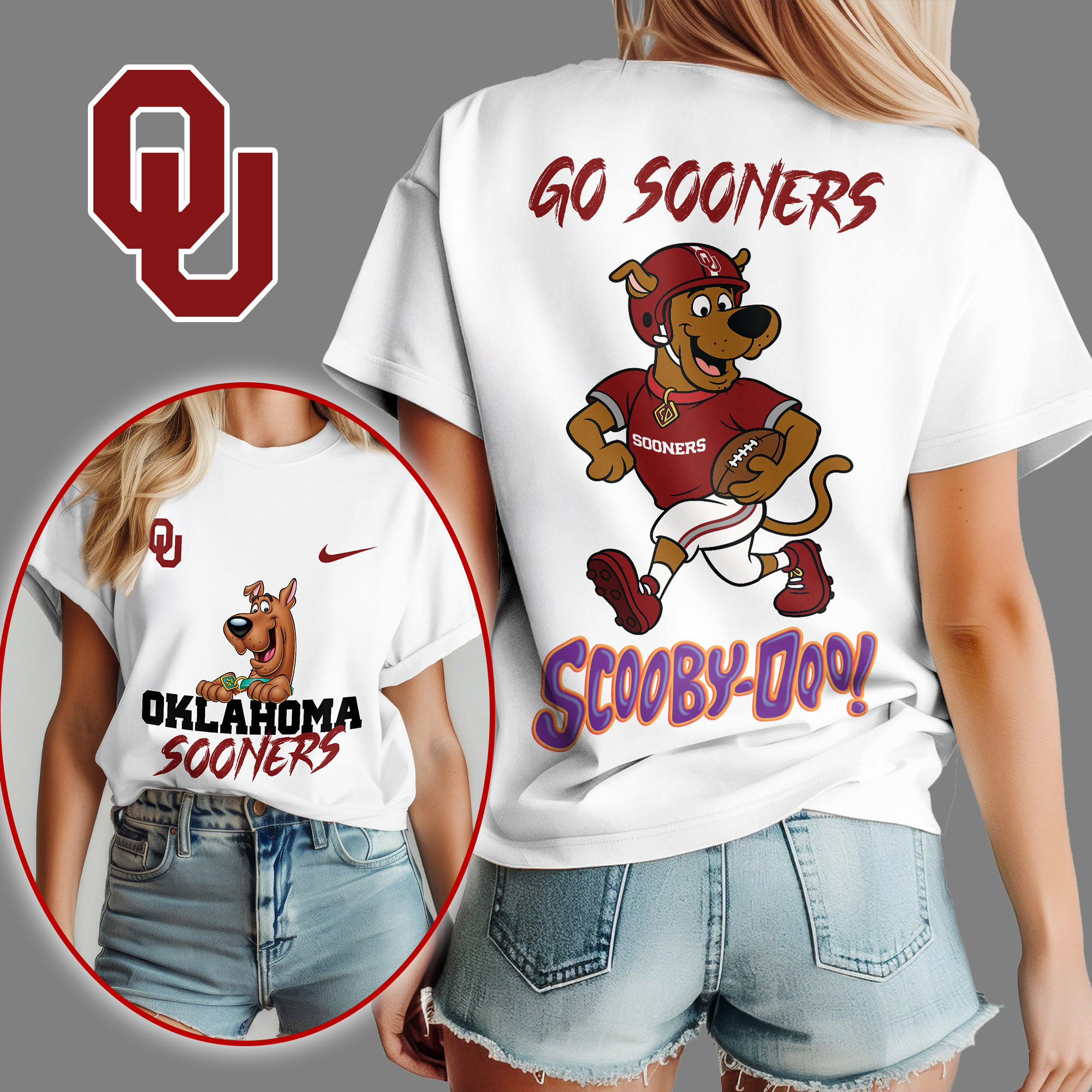 Oklahoma Sooners | Premium NFL Scooby-Doo Fan Women's Shirt NY