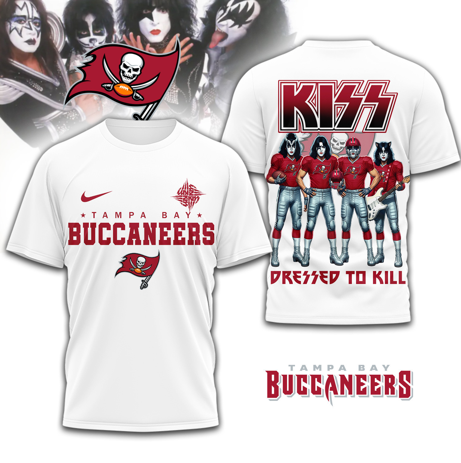 Tampa Bay Buccaneers | Premium NFL Dressed to Kill Kiss Band 3D Shirt TD
