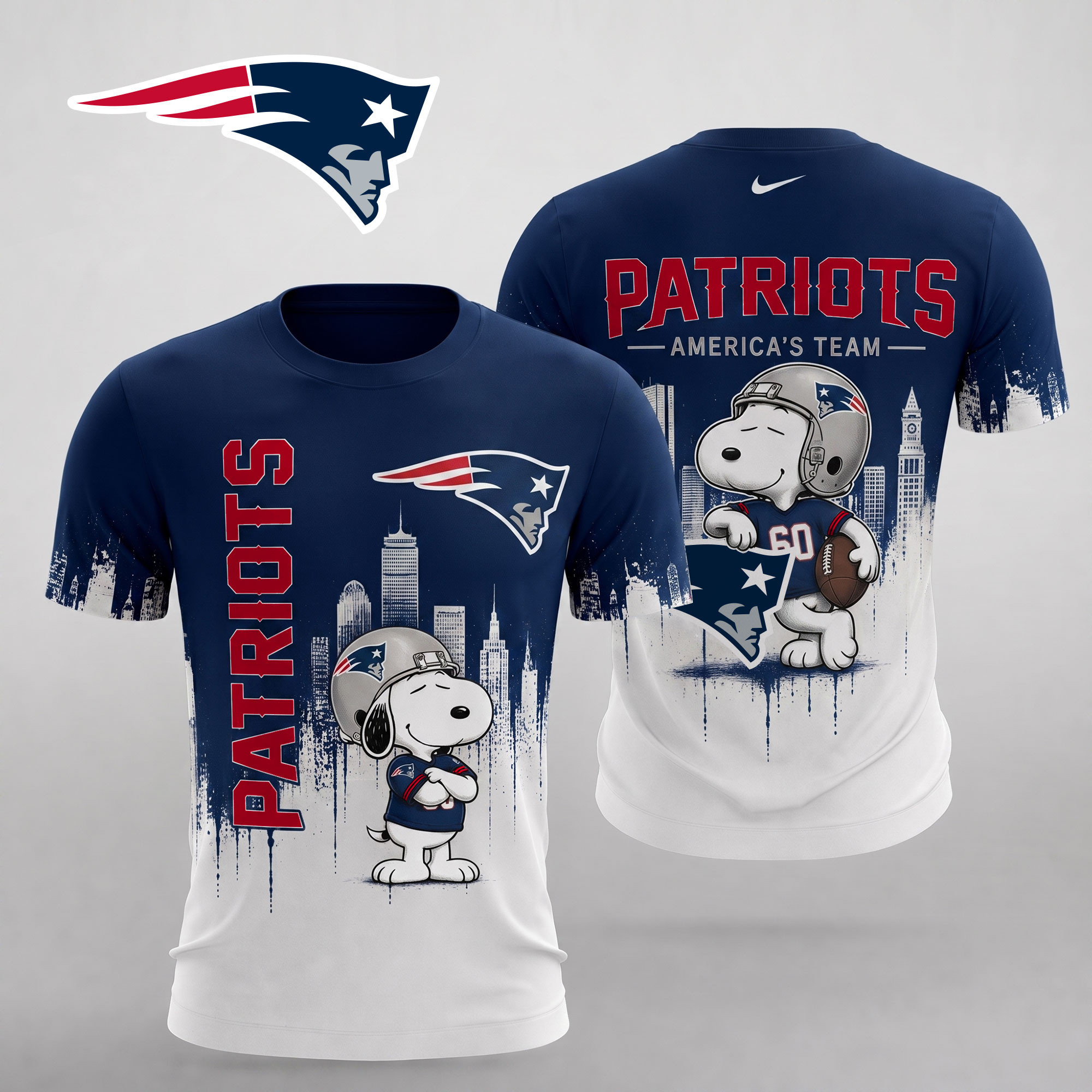 New England Patriots | Premium NFL Gridiron Sunday Cartoon 3D Shirt NTH1
