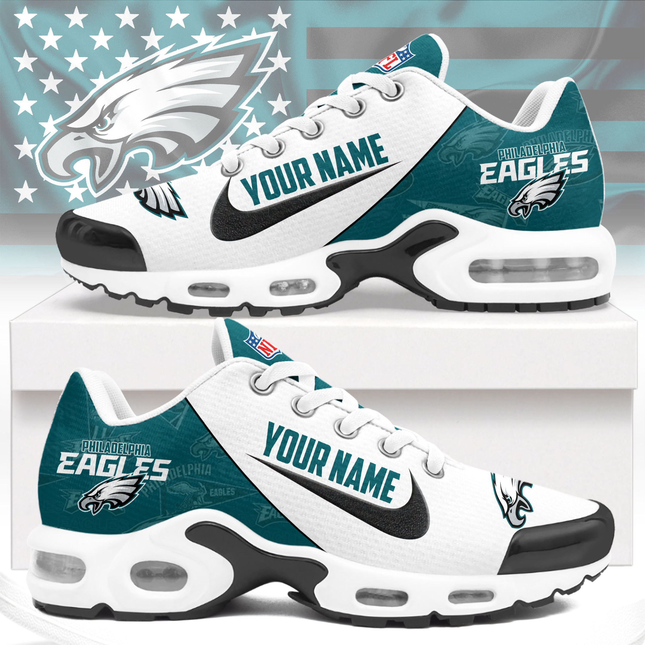 Philadelphia Eagles | Premium NFL Custom Name Running Air Max Shoes NTH1
