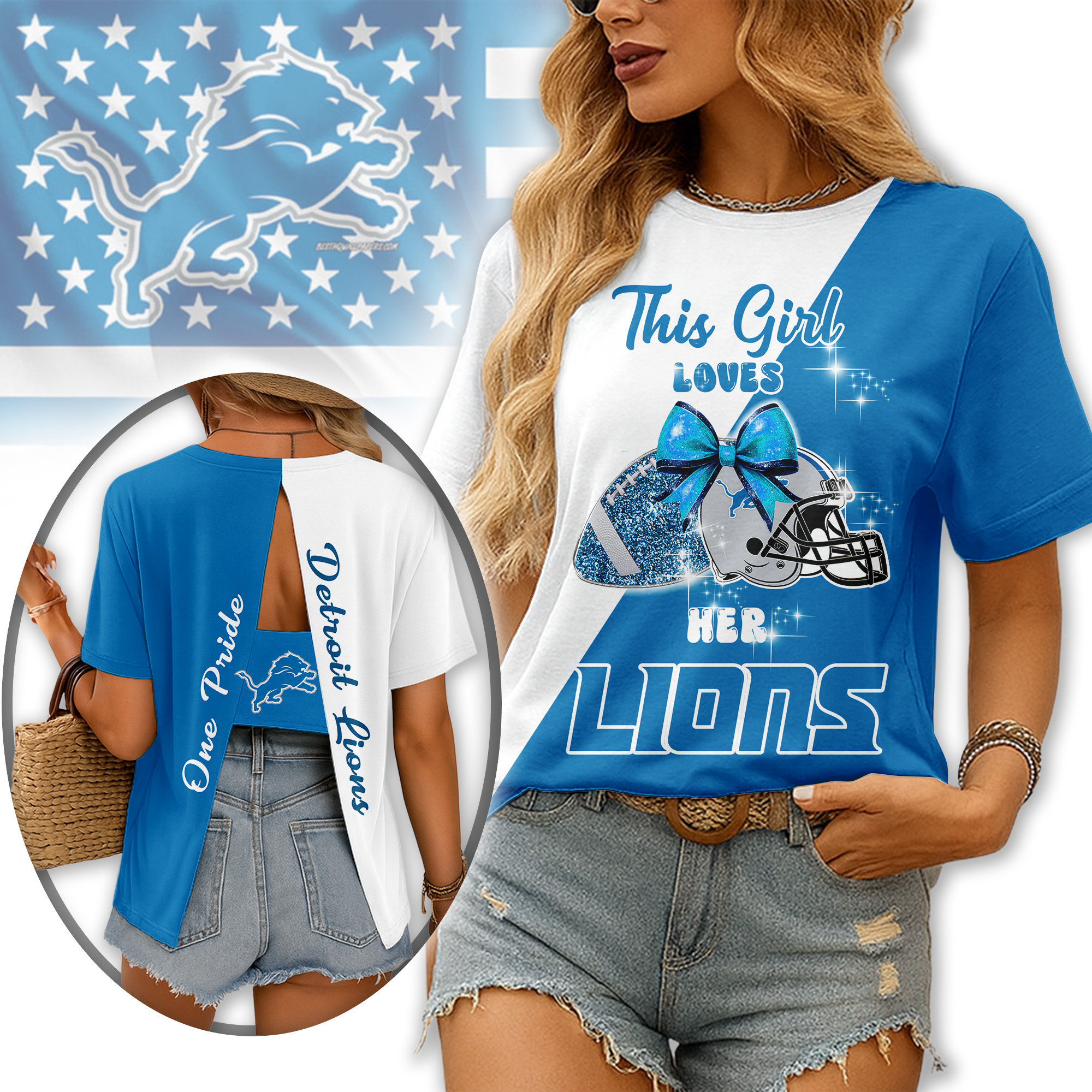Detroit Lions | Premium NFL Back Slit Short Sleeve TD