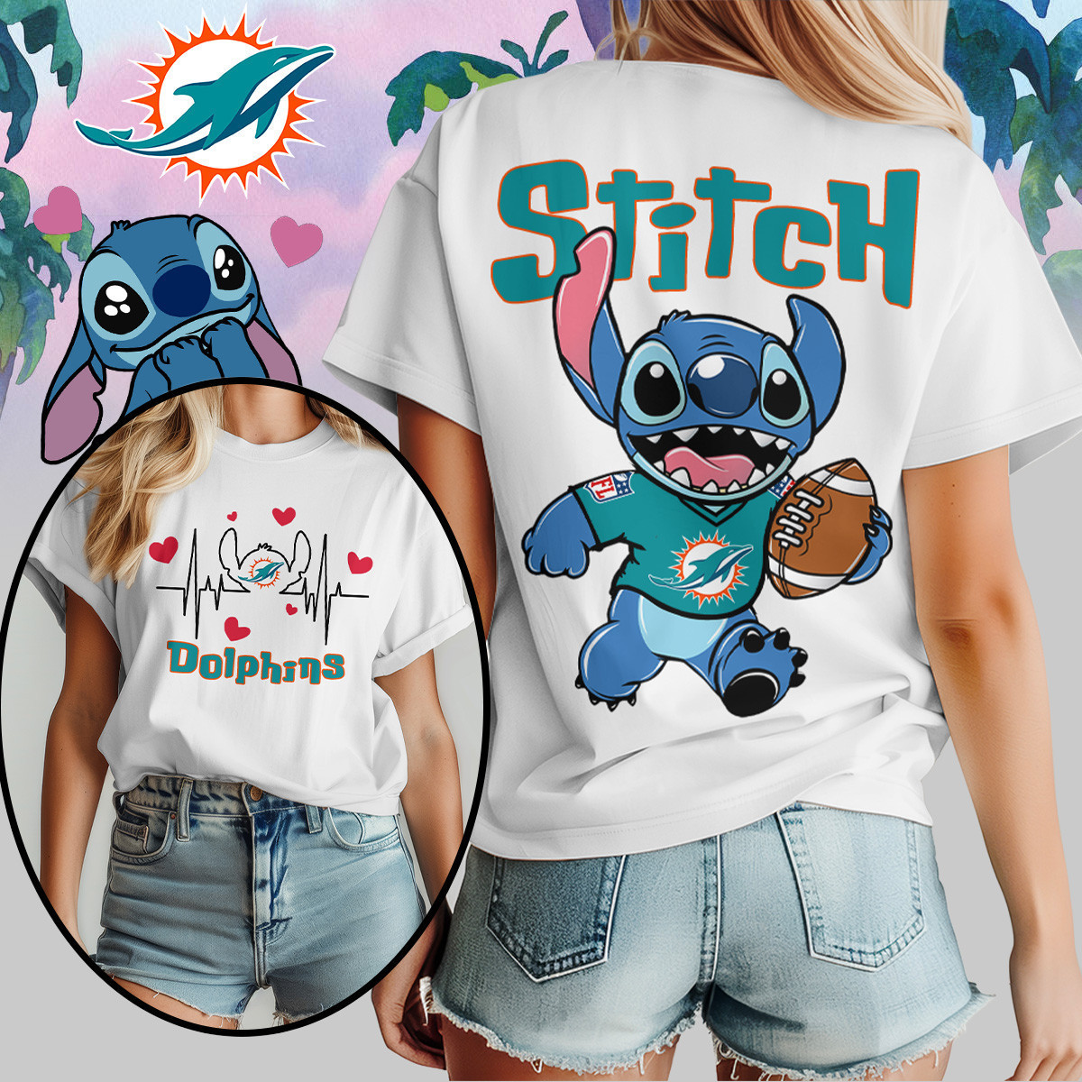 Miami Dolphins | Premium NFL Stitch Women Shirt TD