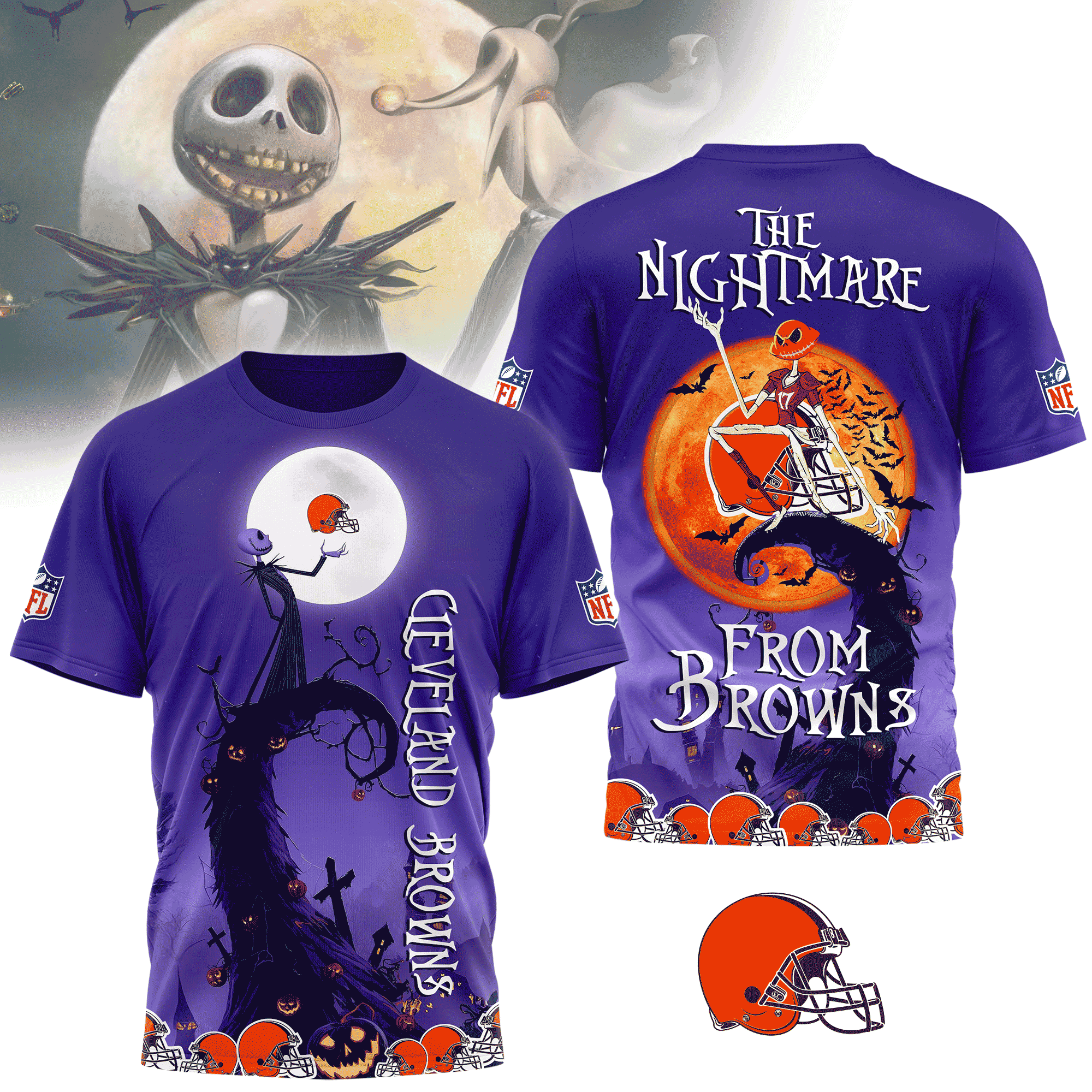 Cleveland Browns | Premium NFL Halloween The Nightmare 3D Shirt NY
