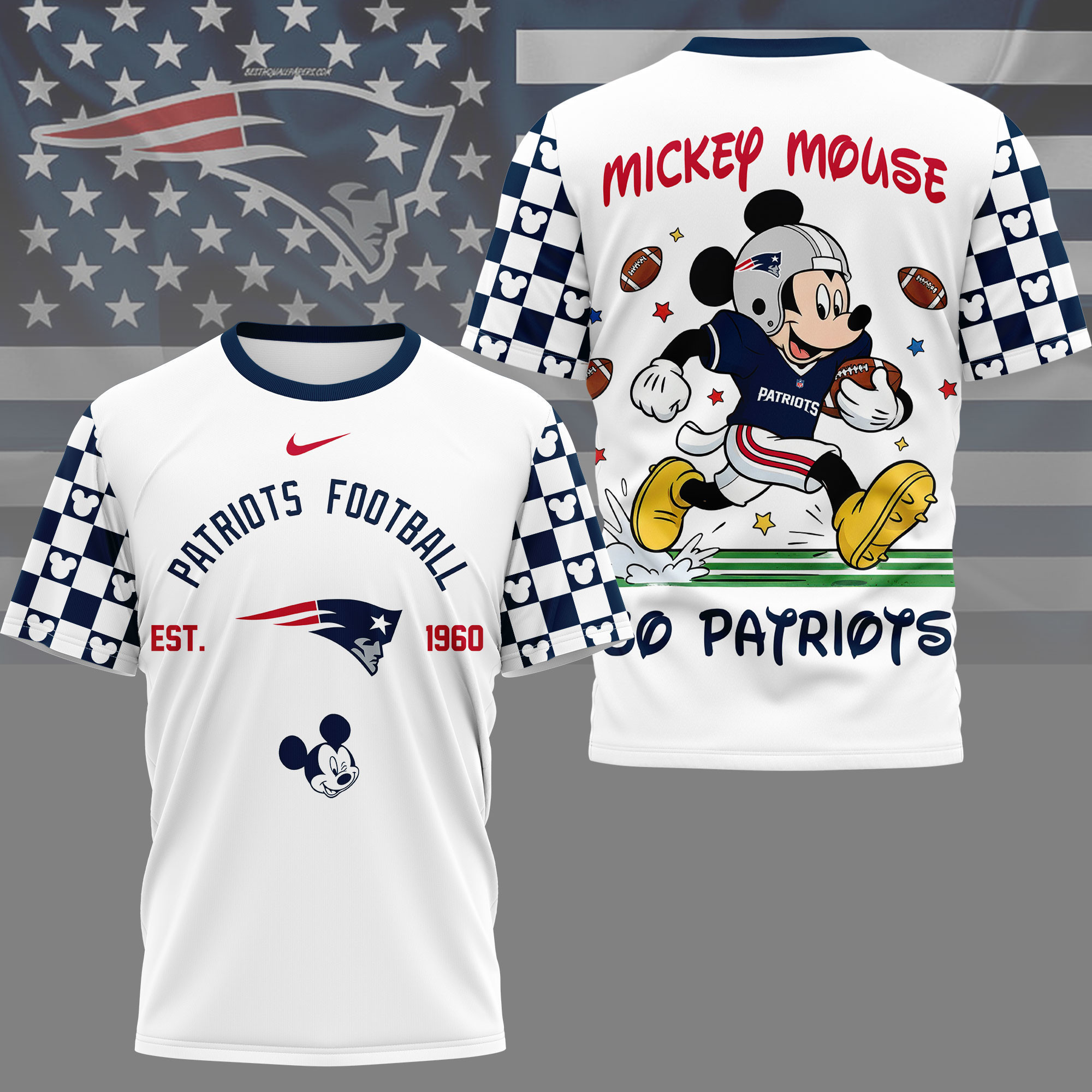 New England Patriots | Premium NFL Mickey Football 3D Shirt NY