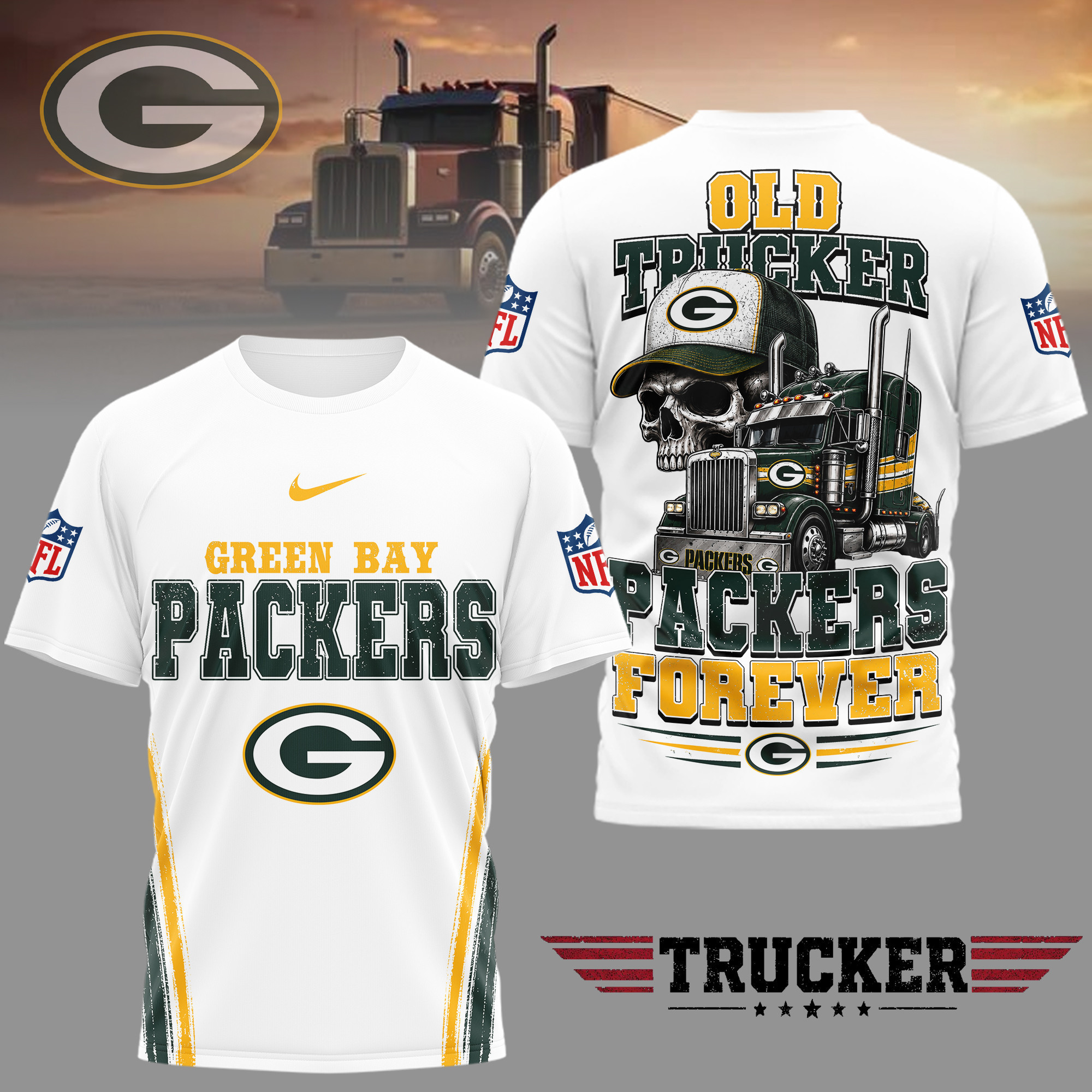 Green Bay Packers | Premium NFL Old Trucker Fan 3D Shirt TD