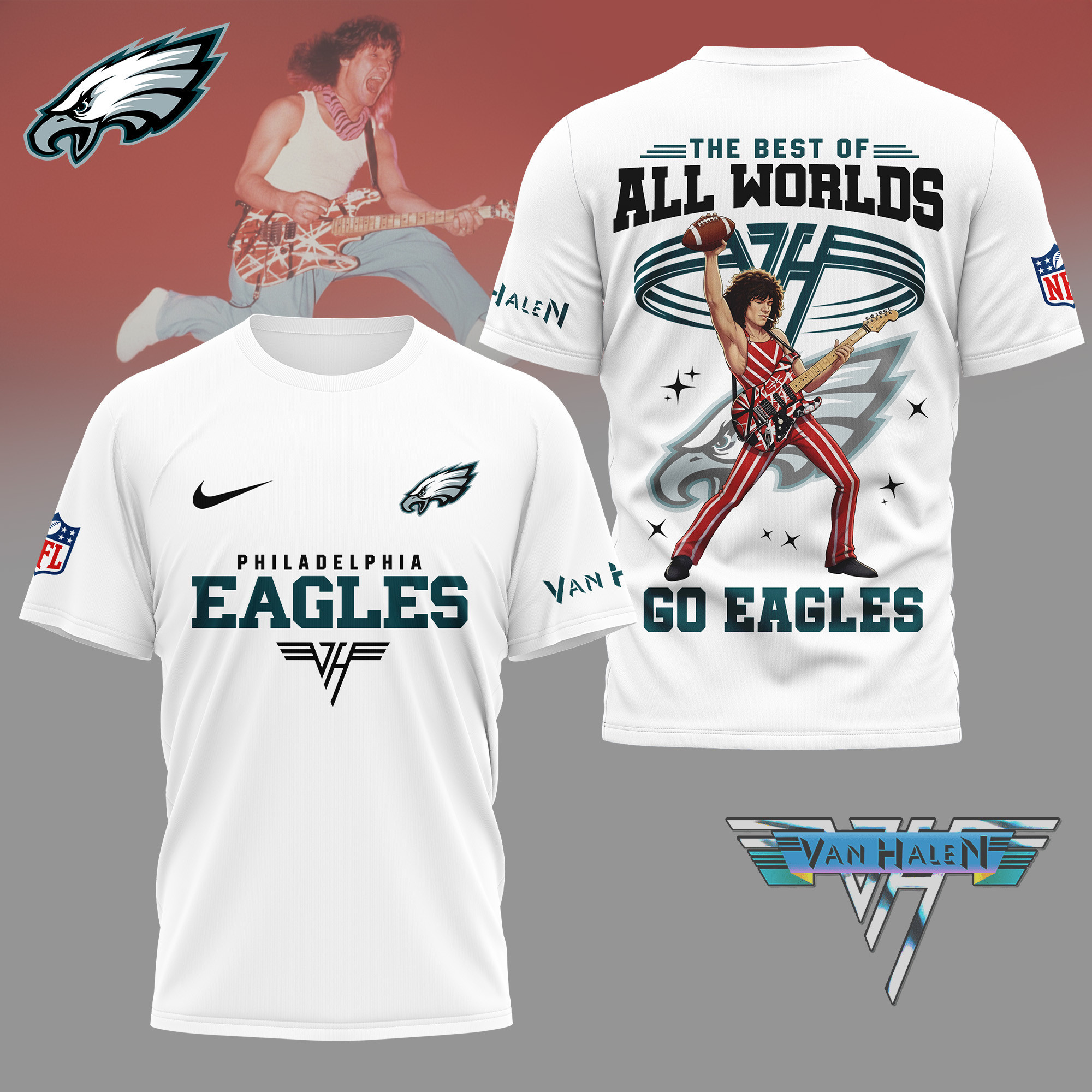 Philadelphia Eagles | Premium NFL Van Halen Graphic 3D Shirt NY