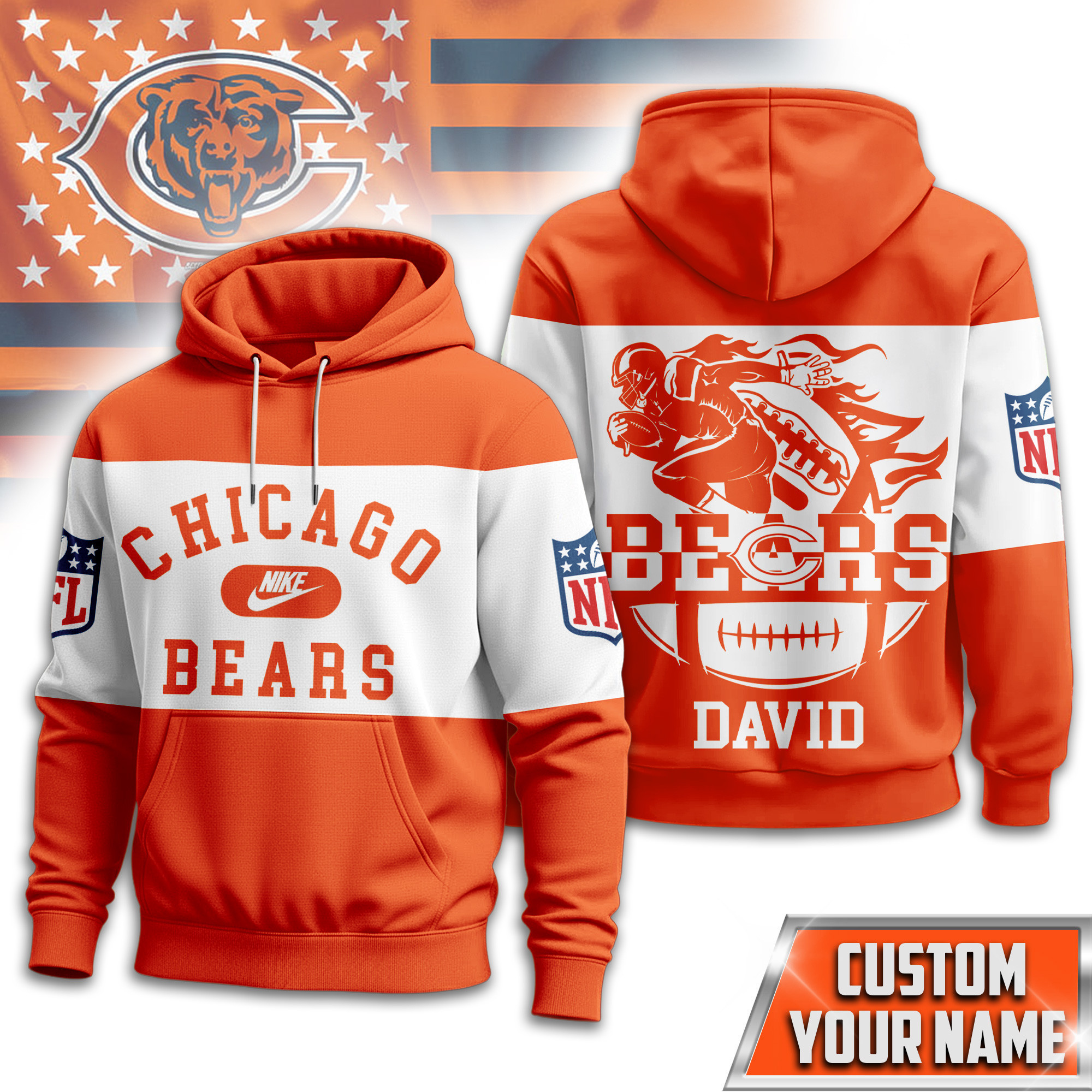 Chicago Bears | Premium NFL Touchdown Spirit Personalized Hoodie TD
