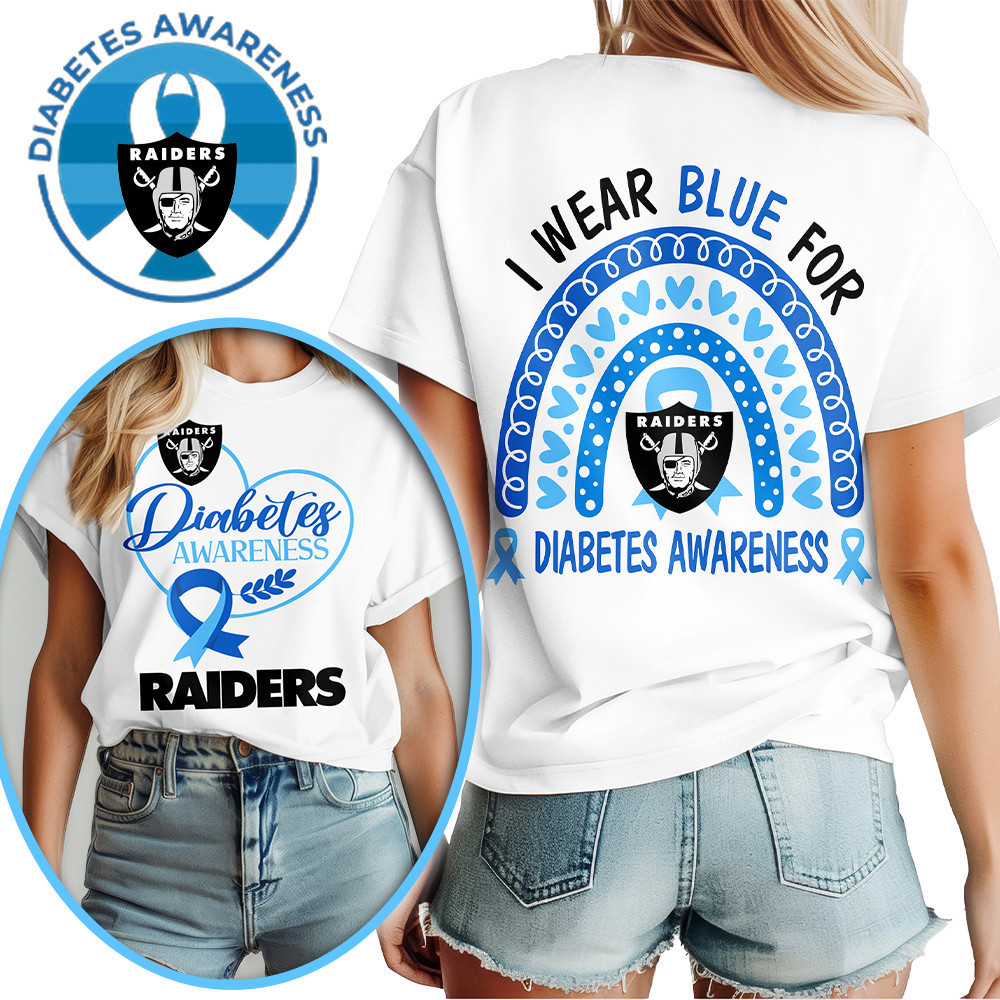 Las Vegas Raiders | Premium NFL Diabetes Awareness 3D Shirt HI