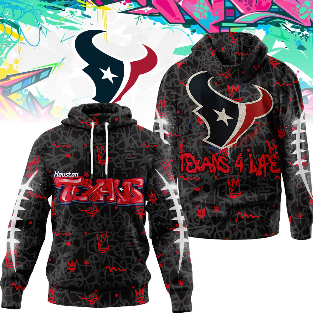 Houston Texans | Premium NFL Special Graffiti My Team 4 Life Hoodie MM