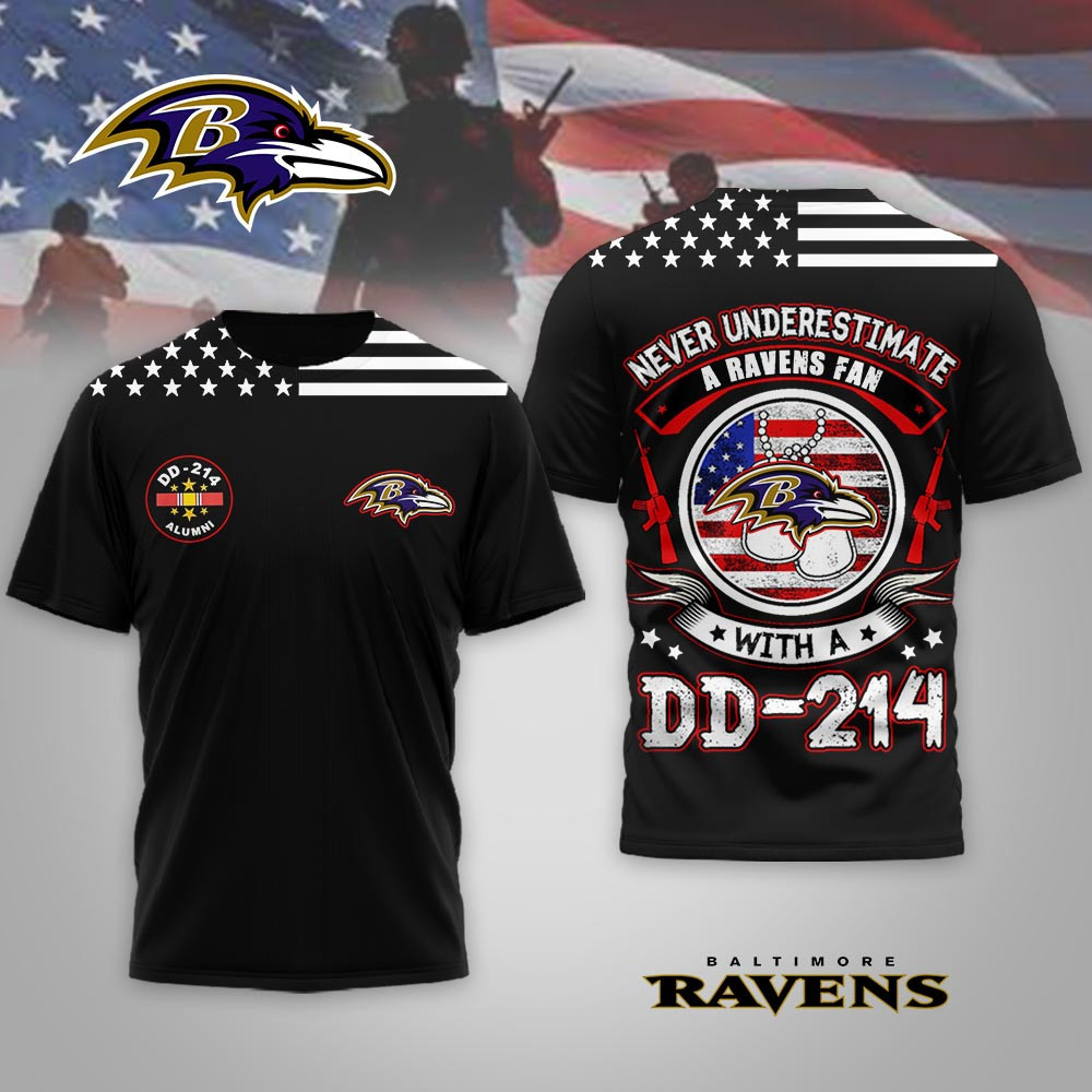 Baltimore Ravens | Premium NFL DD-214 Alumni 3D Shirt MM
