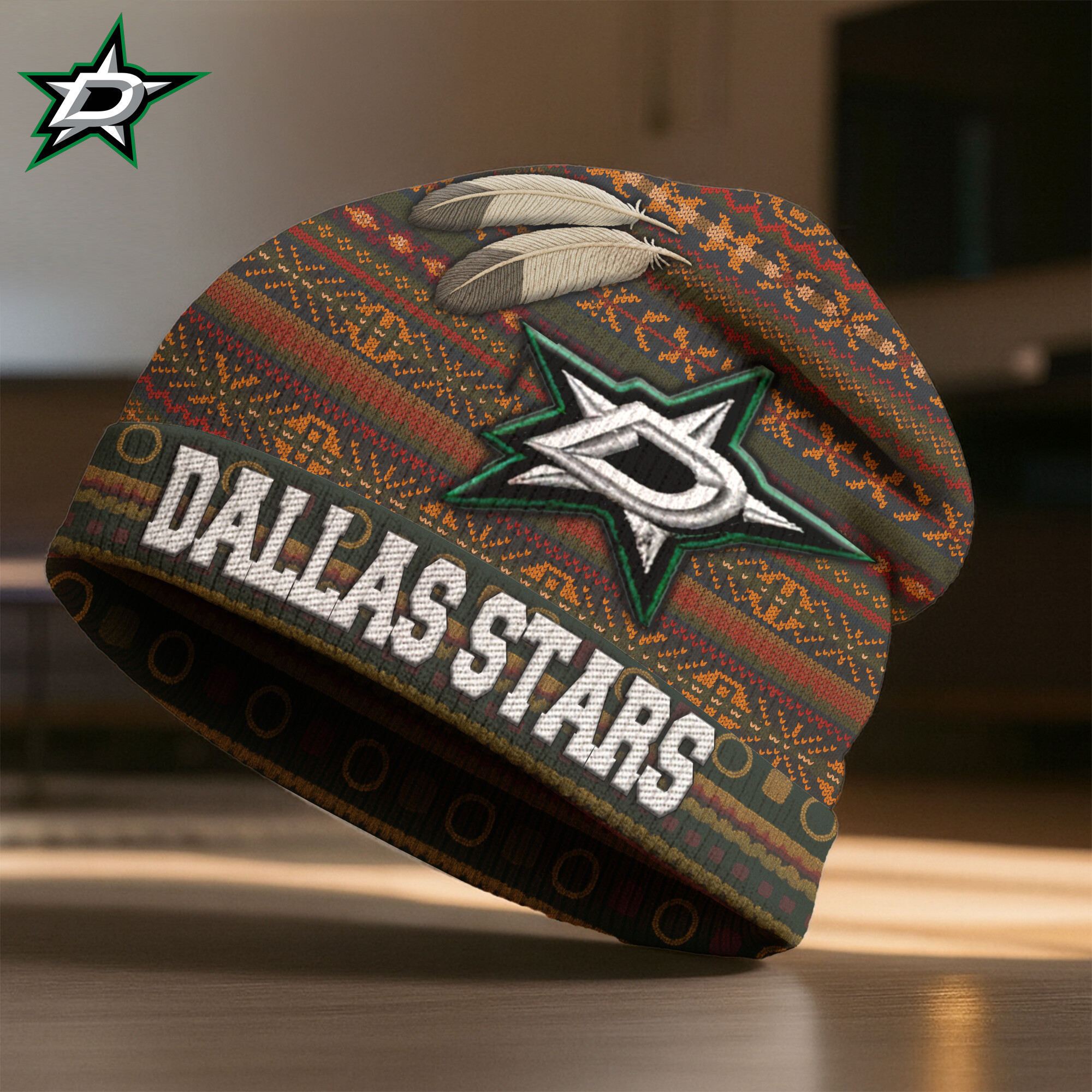 Dallas Stars | Premium NHL Feathered Beanie Hat HY
