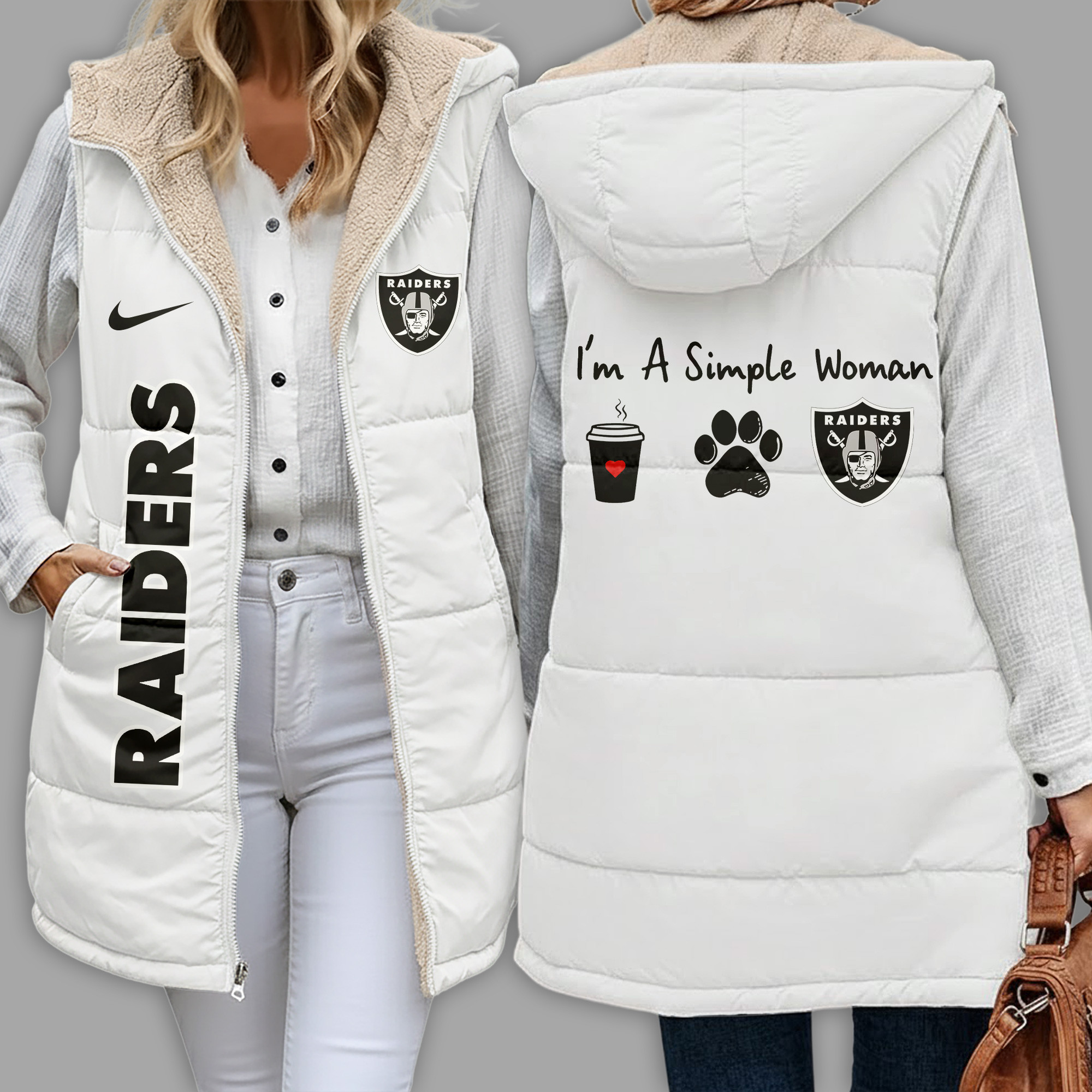 Las Vegas Raiders | Premium NFL Simple Girl Quilted Vest TD