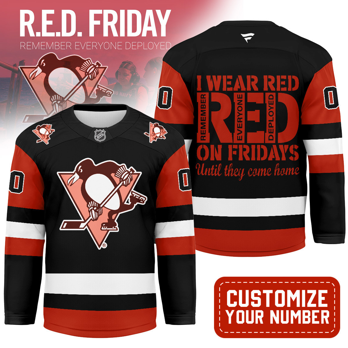 Pittsburgh Penguins | Premium NHL Red Friday Hockey Jersey MM