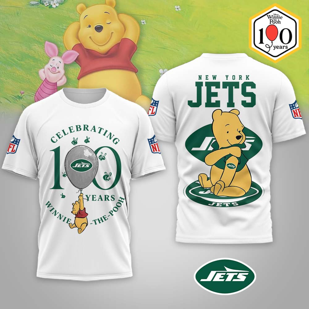 New York Jets | Premium NFL Winnie The Pooh 100th Anniversary 3D Shirt MM