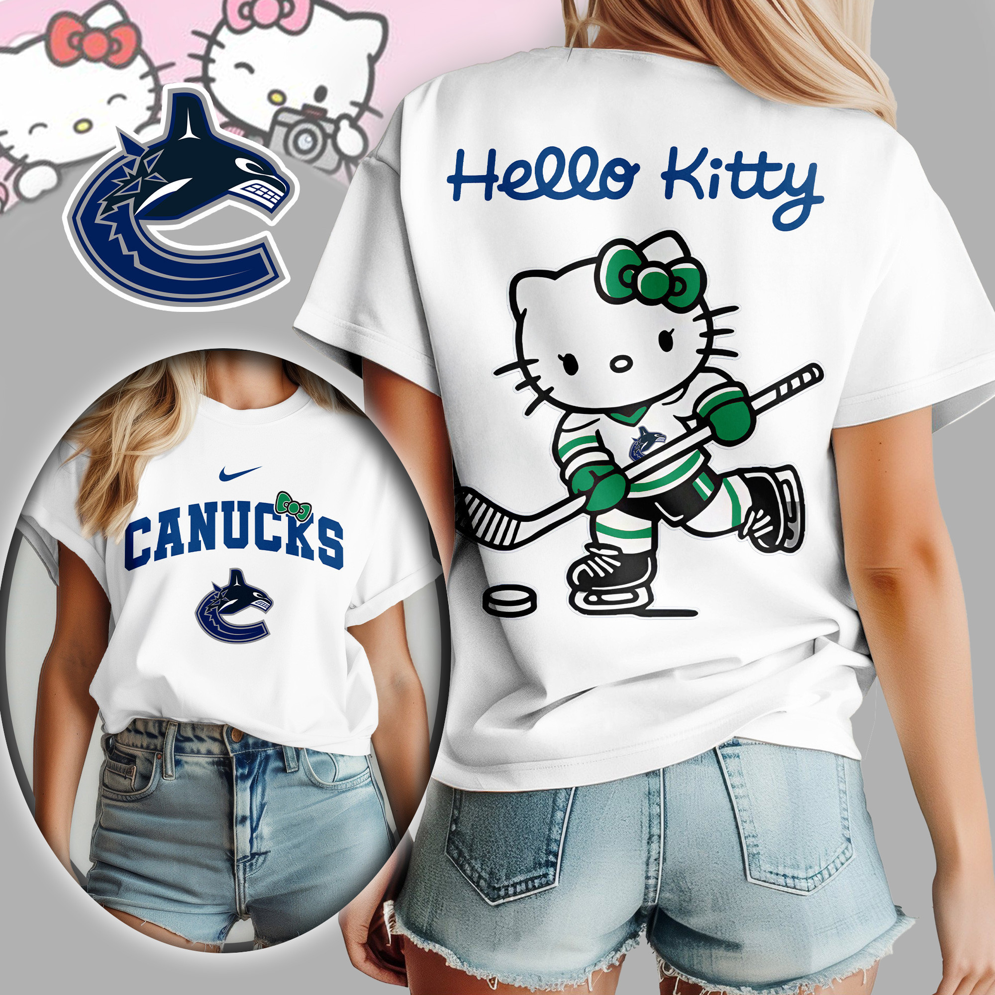 Vancouver Canucks | Premium NHL Hello Kitty Women's Shirt TD