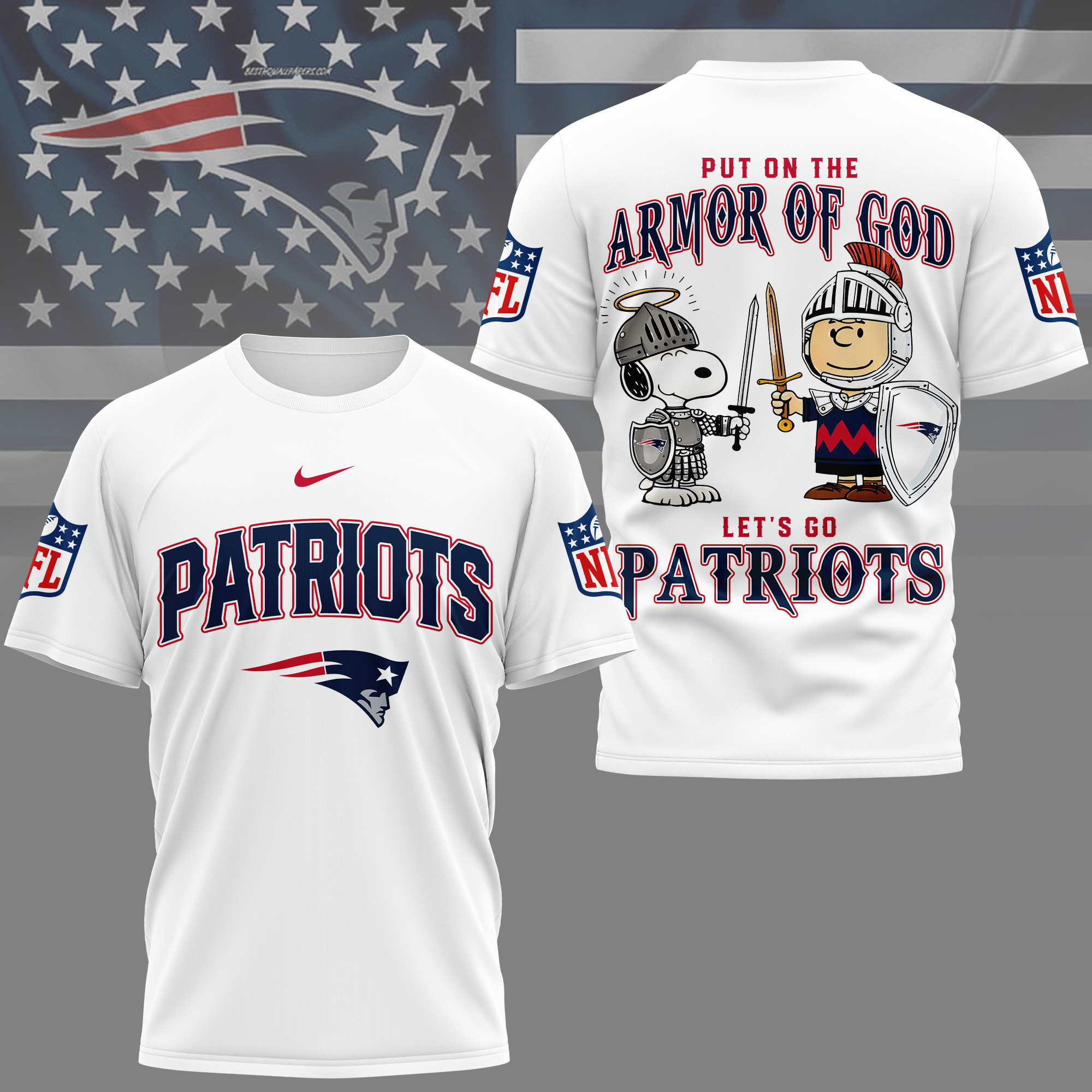 New England Patriots | Premium NFL Armor of God 3D Shirt NY