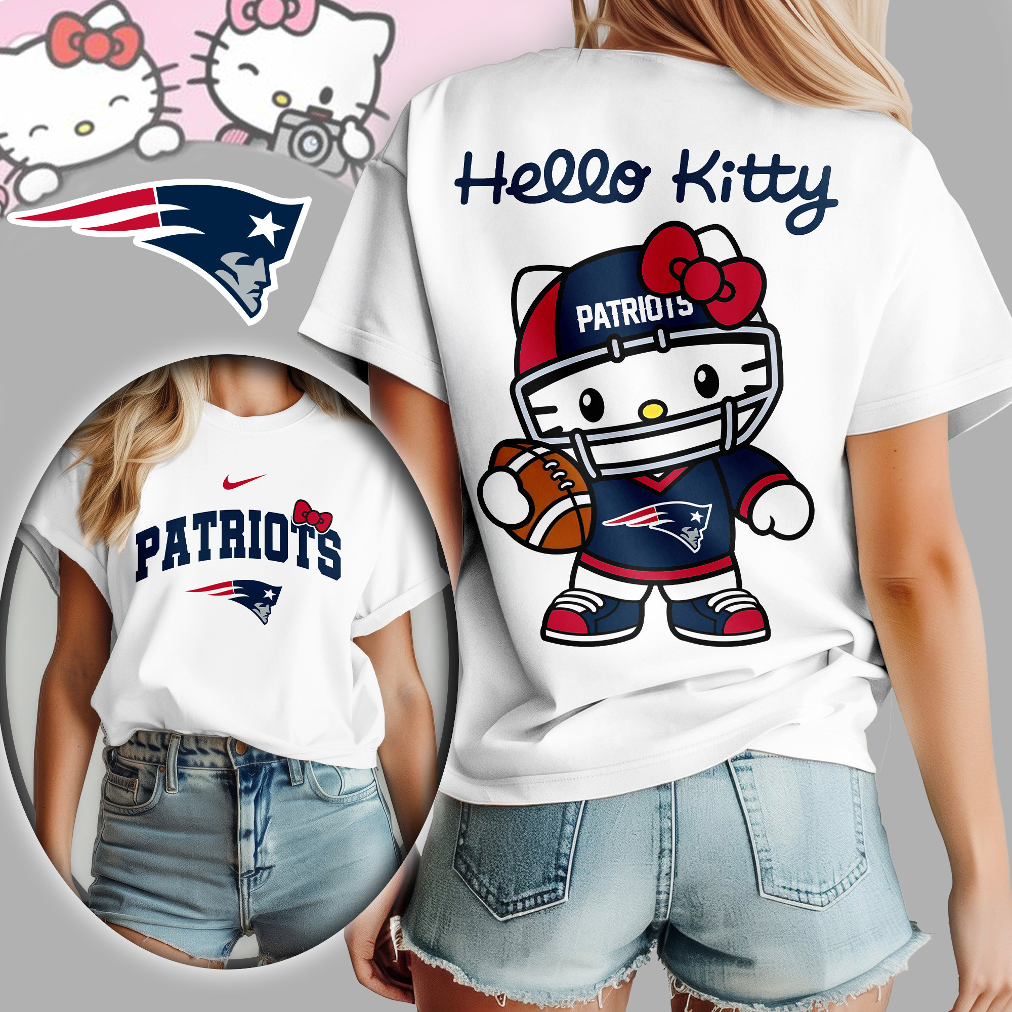 New England Patriots | Premium NFL Hello Kitty Women's Shirt TD