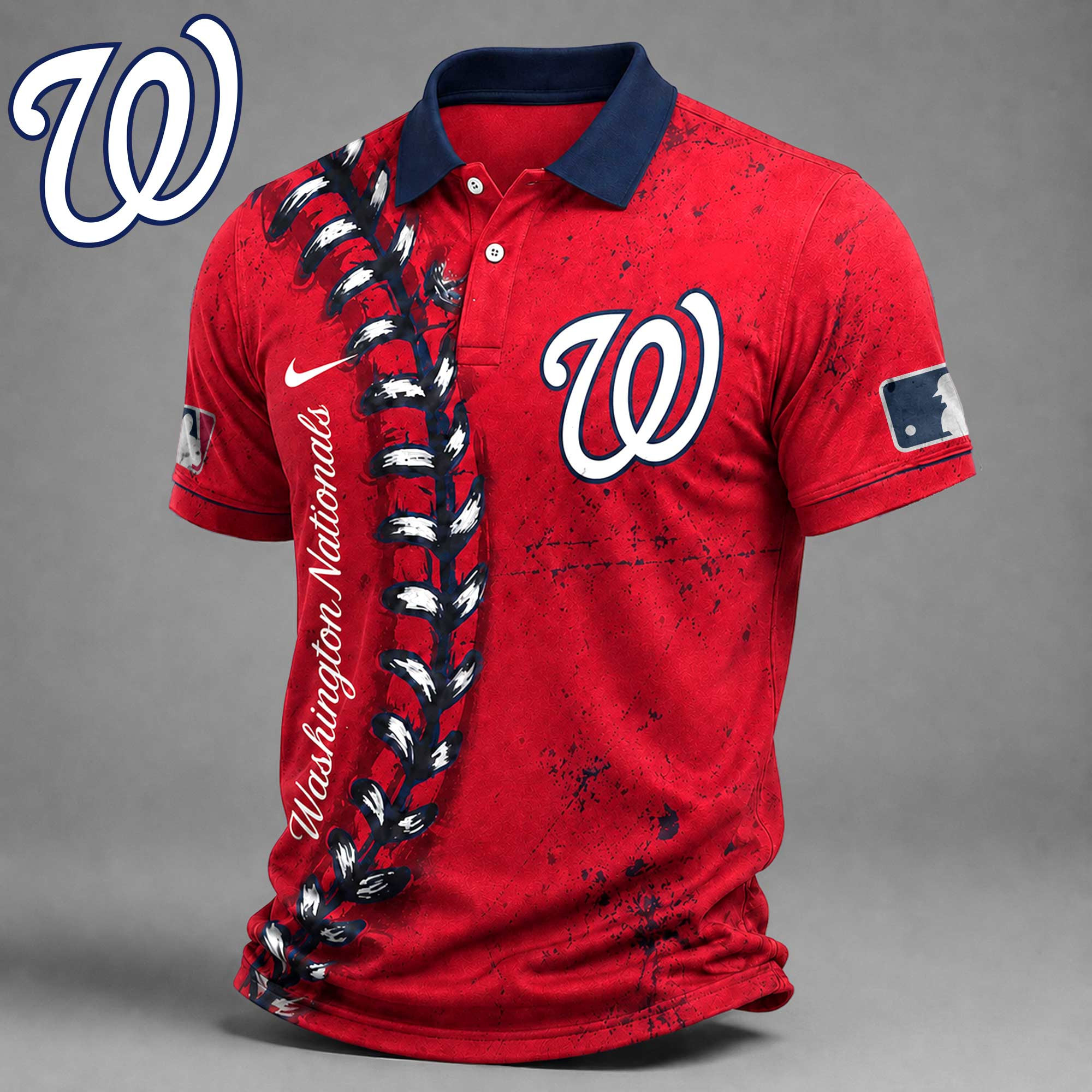 Washington Nationals | Premium MLB Baseball Stitch Polo Shirt