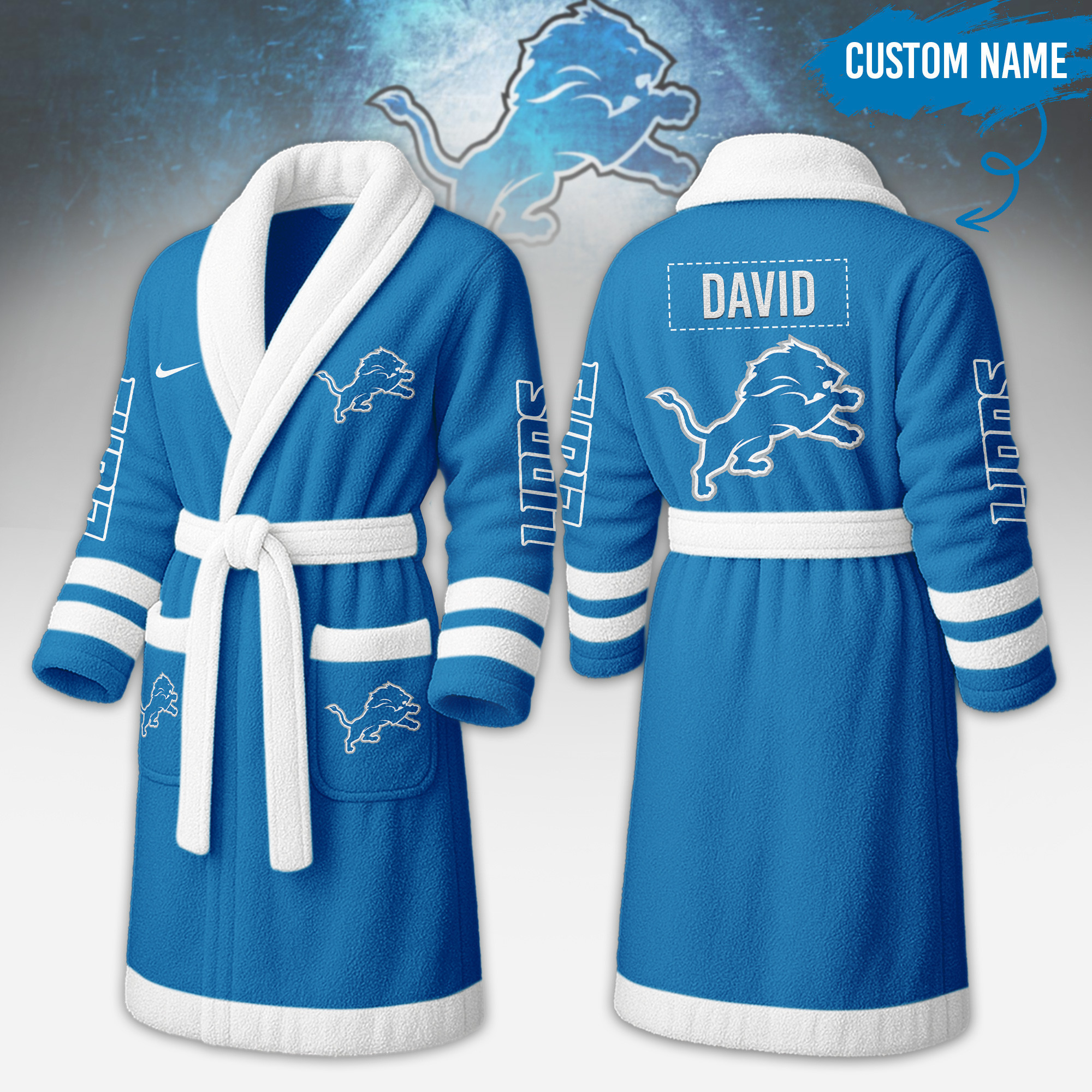 Detroit Lions | Premium NFL Fleece Bathrobe TD