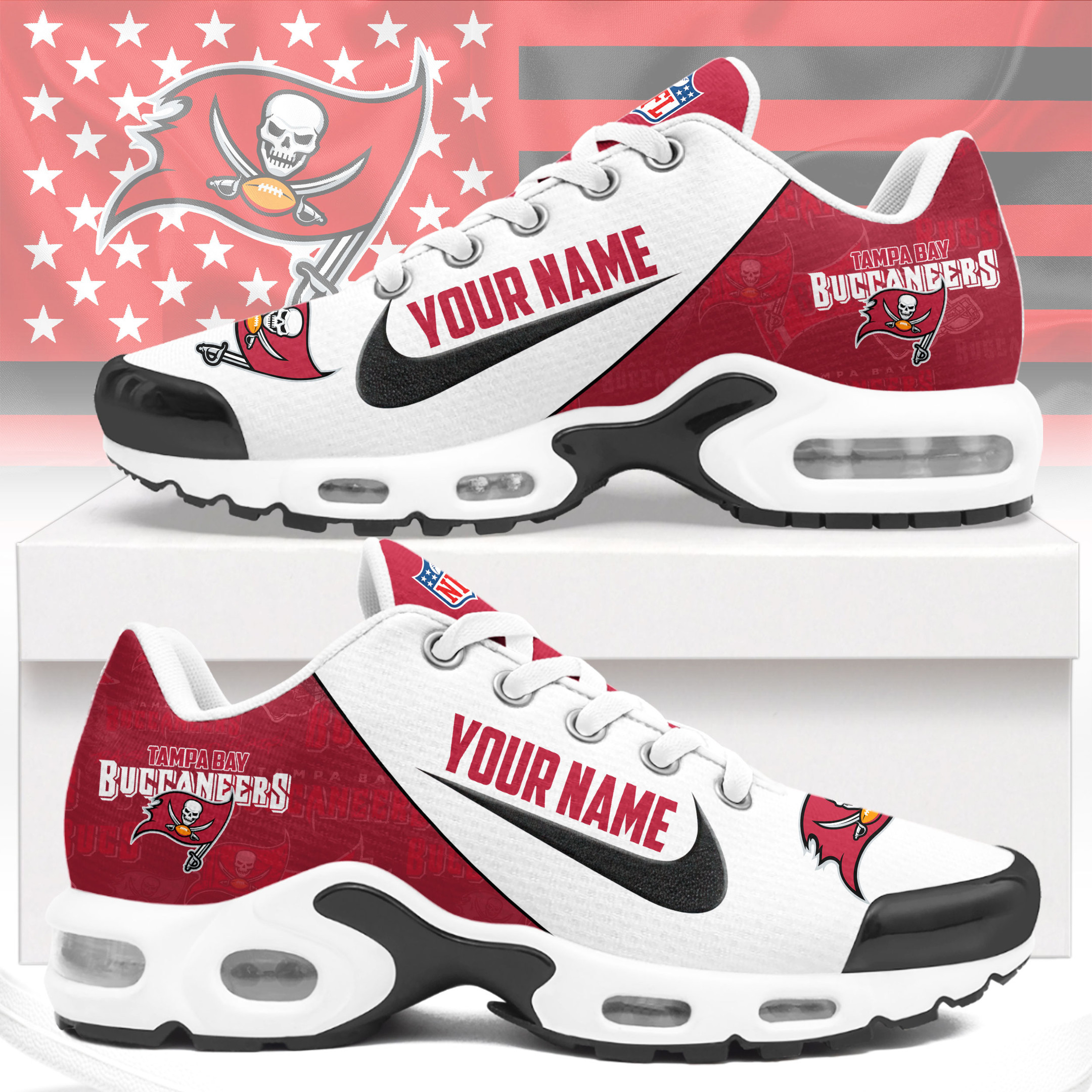 Tampa Bay Buccaneers | Premium NFL Custom Name Running Air Max Shoes NTH1