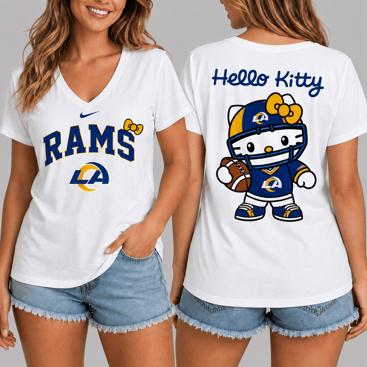 Los Angeles Rams | Premium NFL Hello Kitty Football T-shirt TD