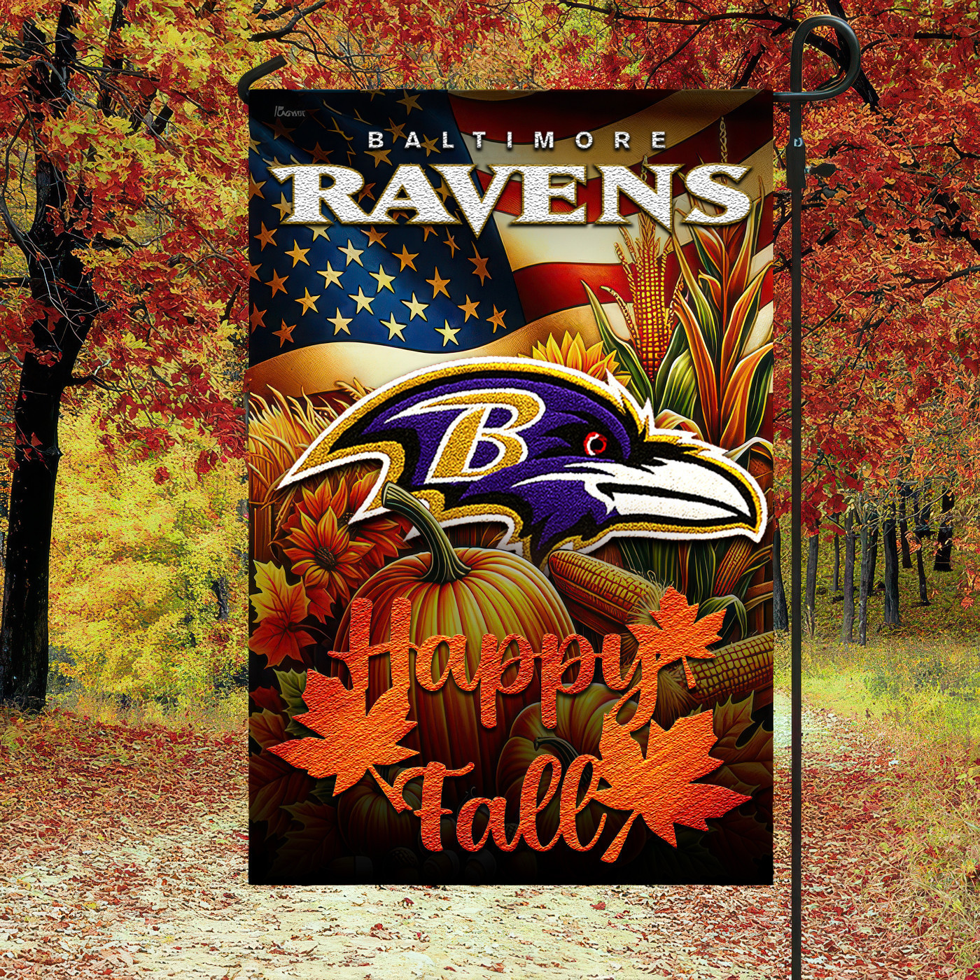 Baltimore Ravens | Premium NFL Happy Fall Flag TD