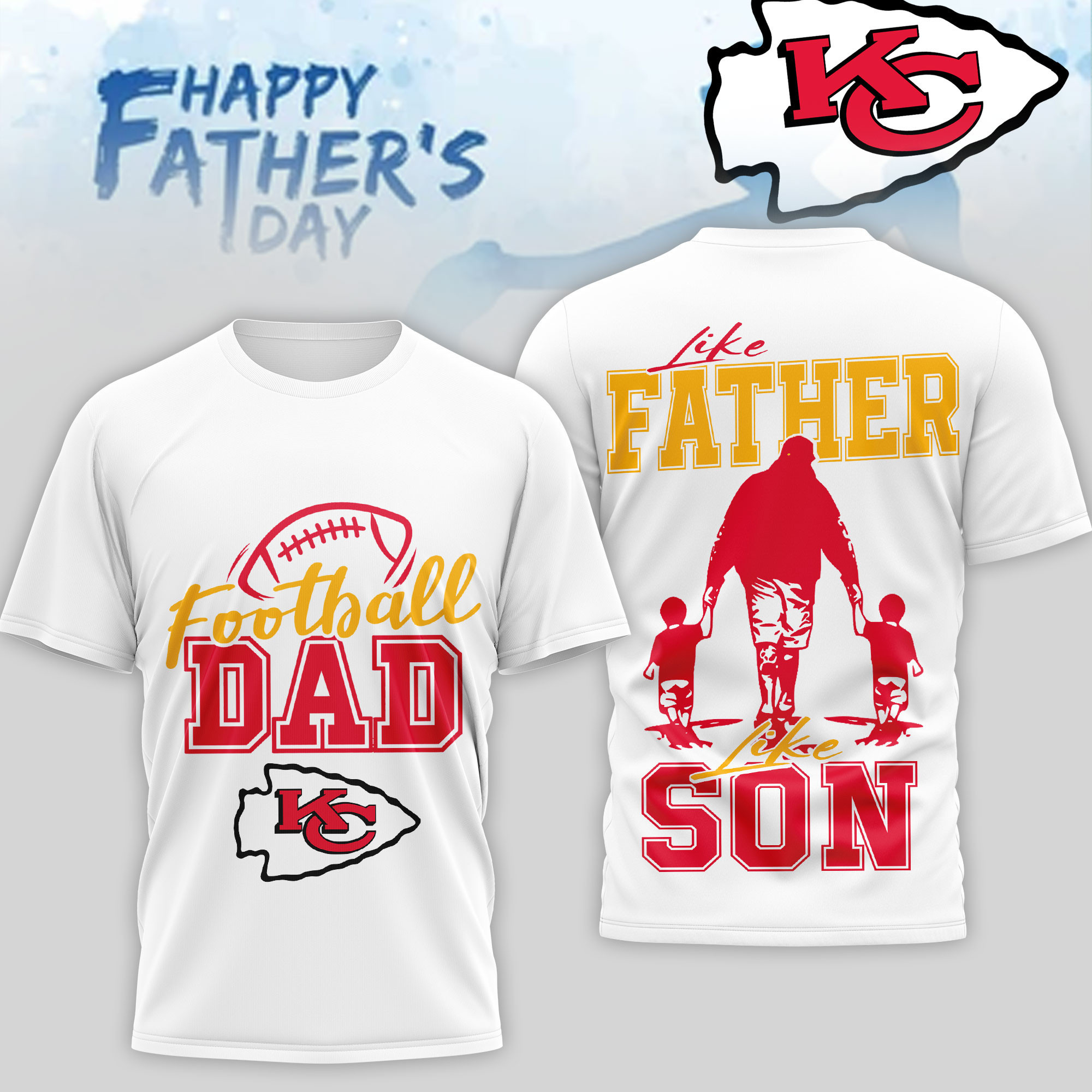 Kansas City Chiefs | Premium NFL Happy Father Day 3D T-Shirt NP