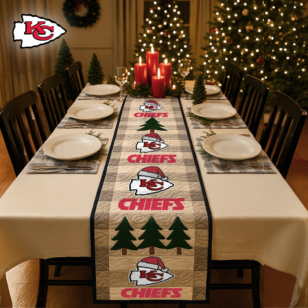 Kansas City Chiefs | Premium NFL Quilted Christmas Table Runner HI