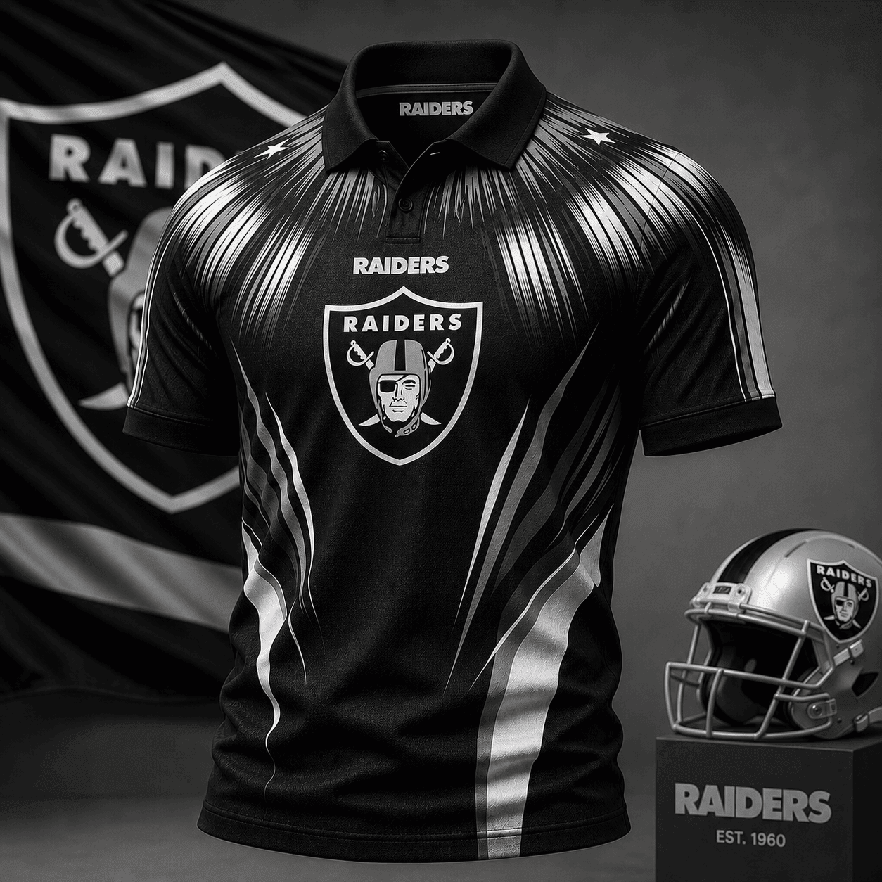 Las Vegas Raiders | Premium NFL Victory Rush Polo Shirt NY