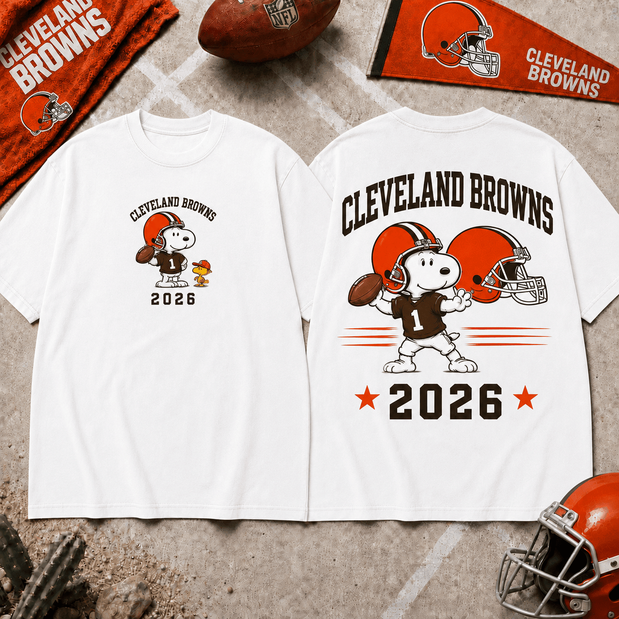 Cleveland Browns | Premium Snoopy NFL Football 2026 3D Shirt For Football Fans NNK