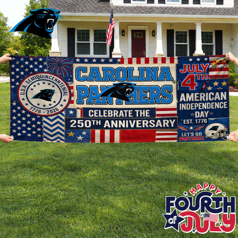 Carolina Panthers | Premium NFL Patchwork America 250 Fabric Banner HY