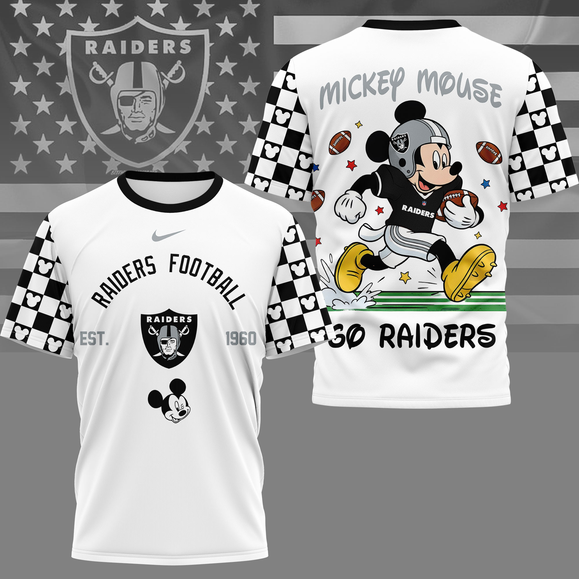 Las Vegas Raiders | Premium NFL Mickey Football 3D Shirt NY