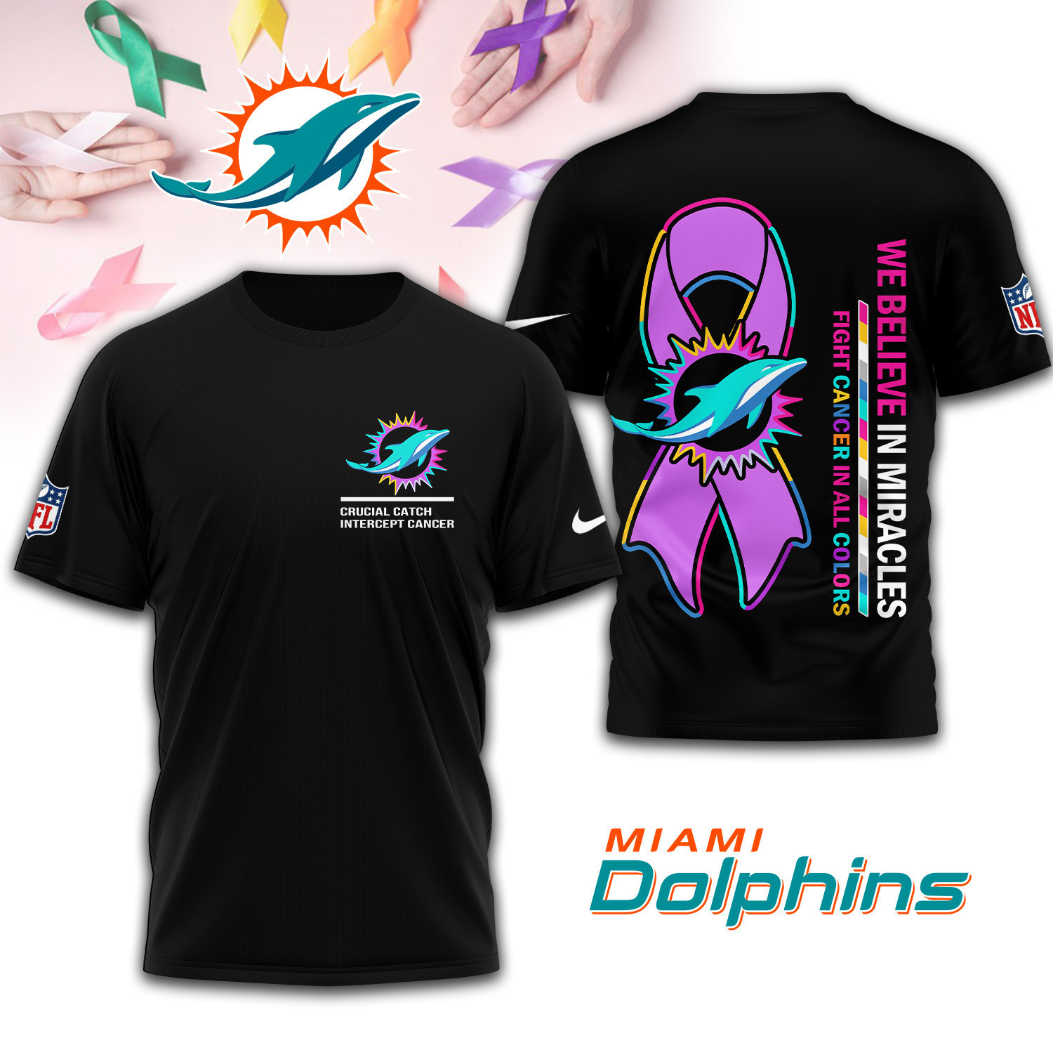 Miami Dolphins | Premium NFL Crucial Catch 3D Shirt TD