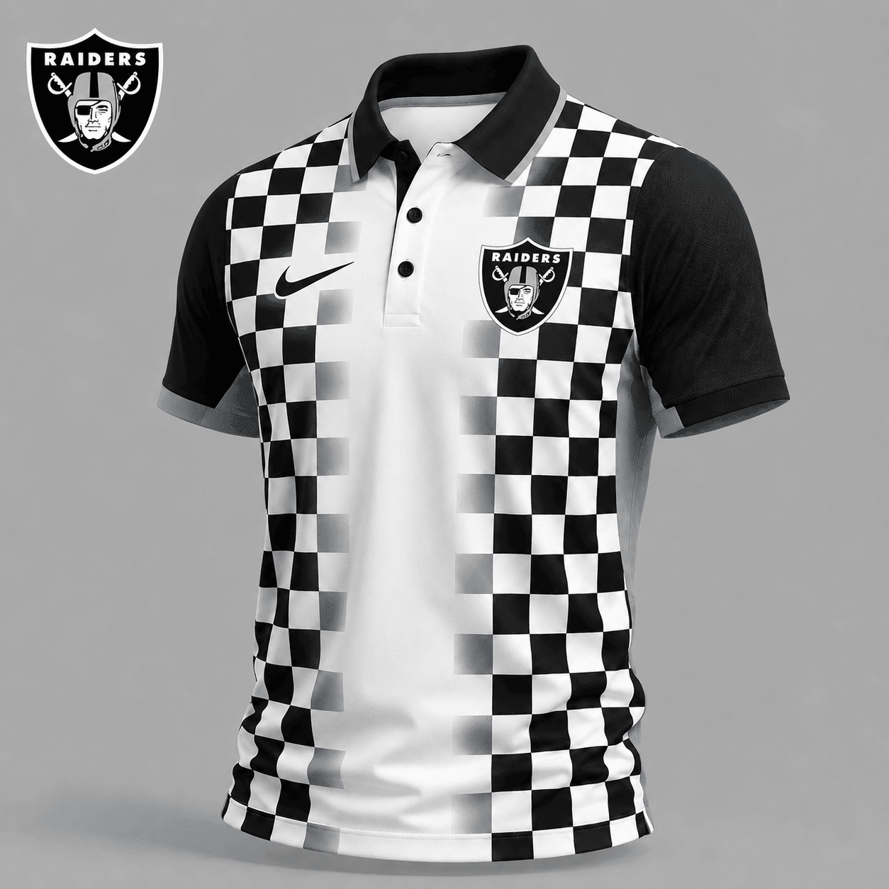 Las Vegas Raiders | Premium NFL Checkered Fade Polo Shirt NY