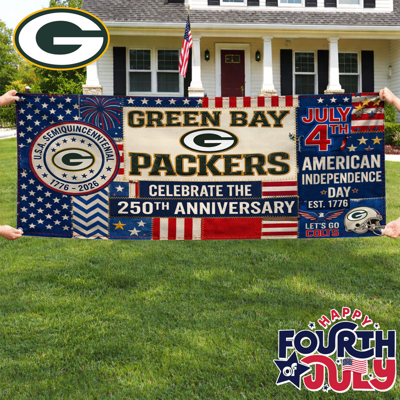 Green Bay Packers | Premium NFL Patchwork America 250 Fabric Banner HY