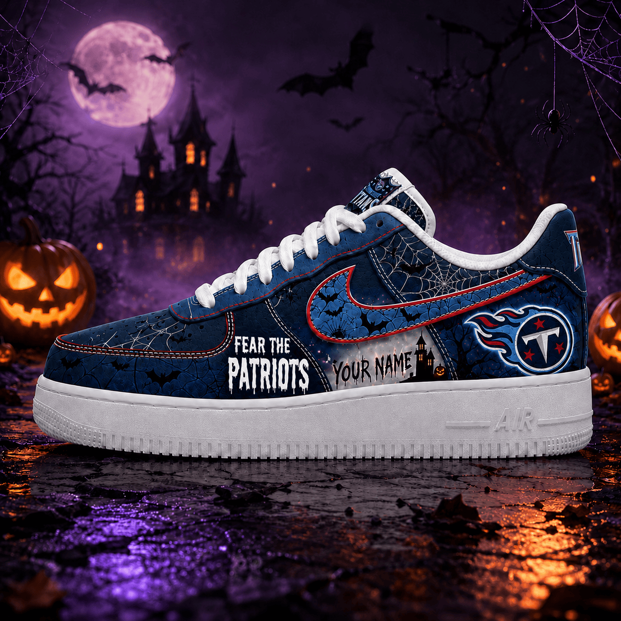 Tennessee Titans | Premium NFL Fear The Team Halloween AF1 Sneakers