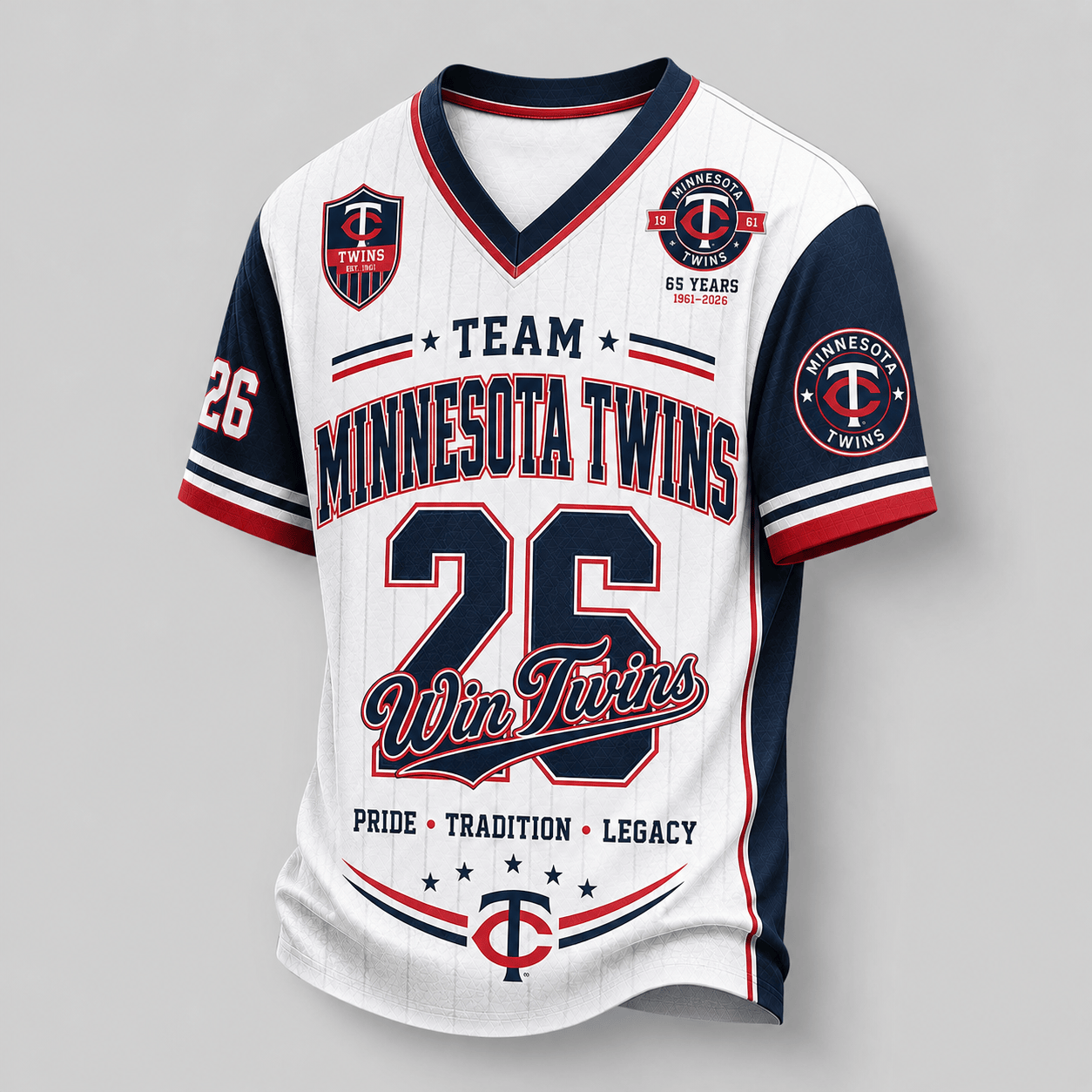 Minnesota Twins | Premium MLB Legacy Pride V-Neck Jersey