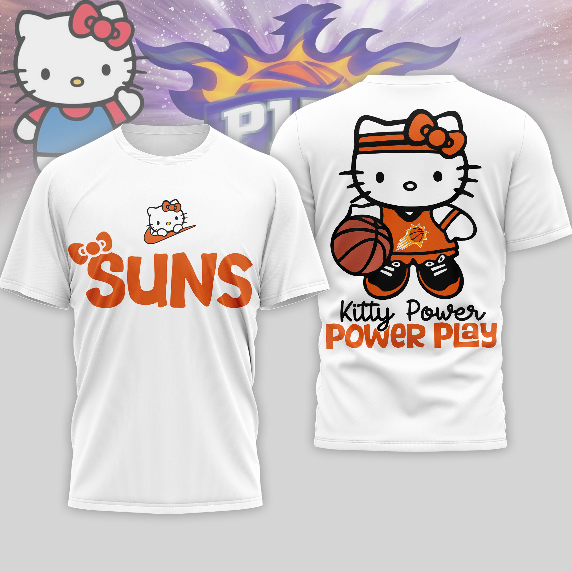 Phoenix Suns | Premium NBA Hello Kitty Power Play 3D Shirt NP