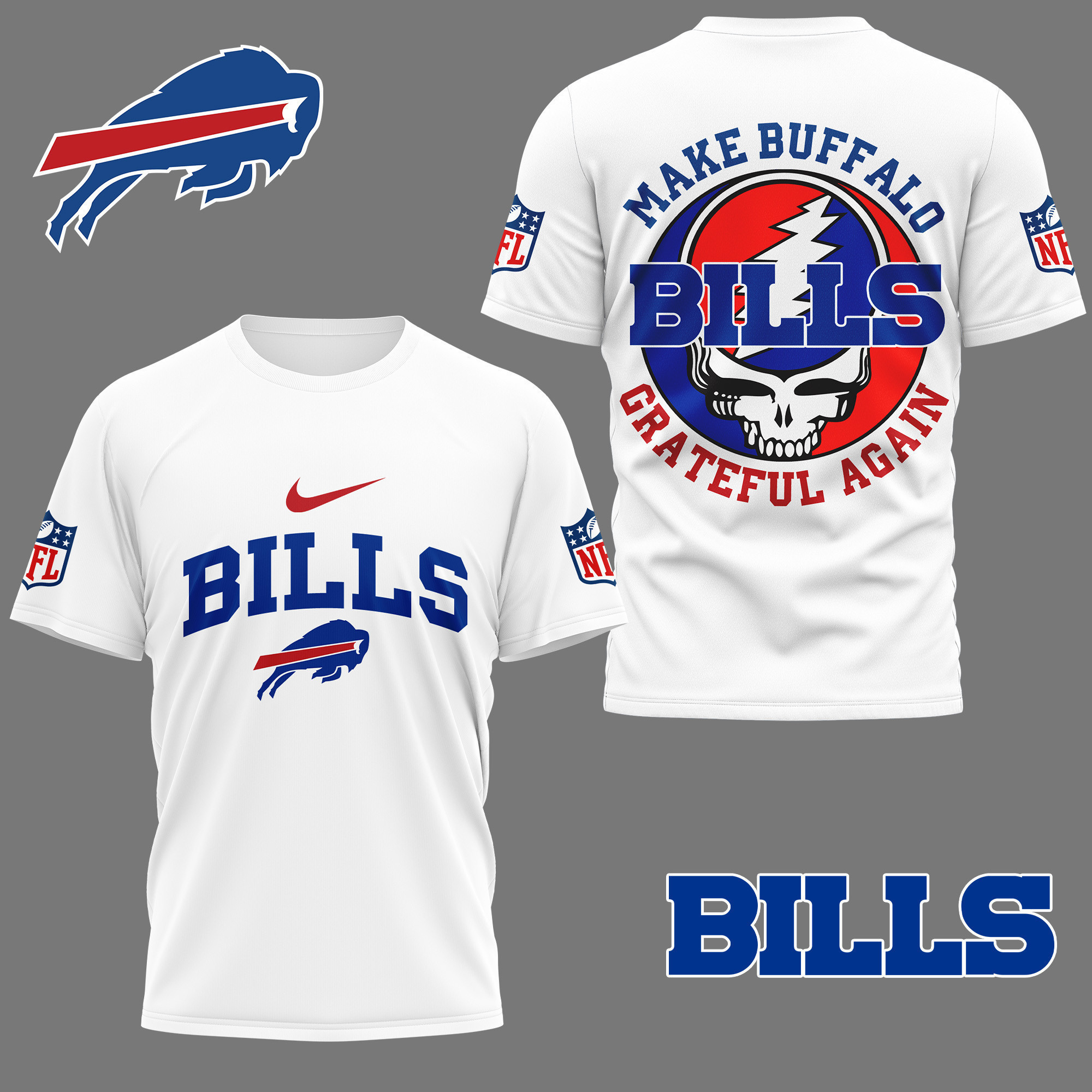 Buffalo Bills | Premium NFL Grateful Game Day 3D Shirt NY