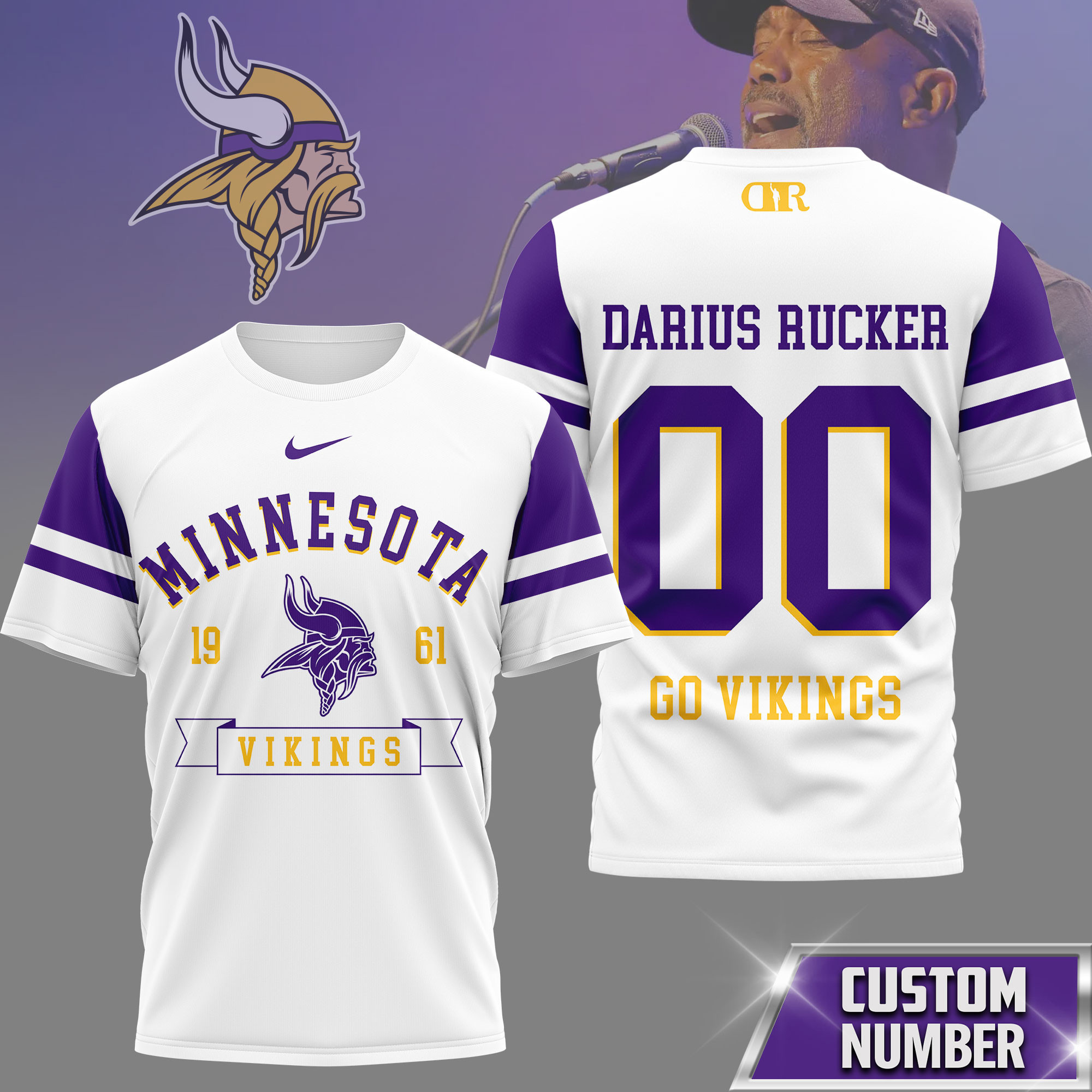 Minnesota Vikings | Premium NFL Darius Rucker Fan 3D Shirt NY