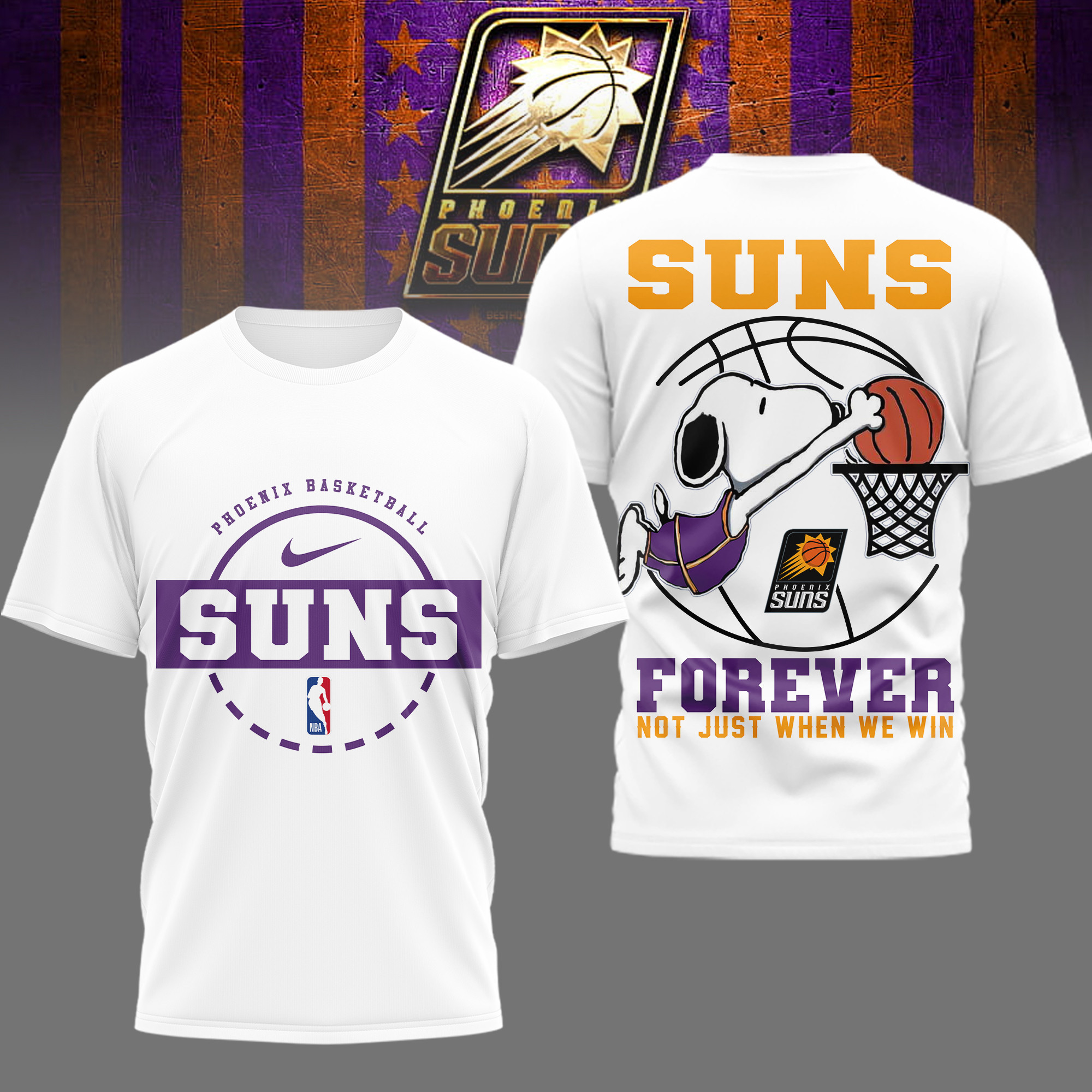 Phoenix Suns | Premium NBA Snoopy Forever Loyal 3D Shirt TD